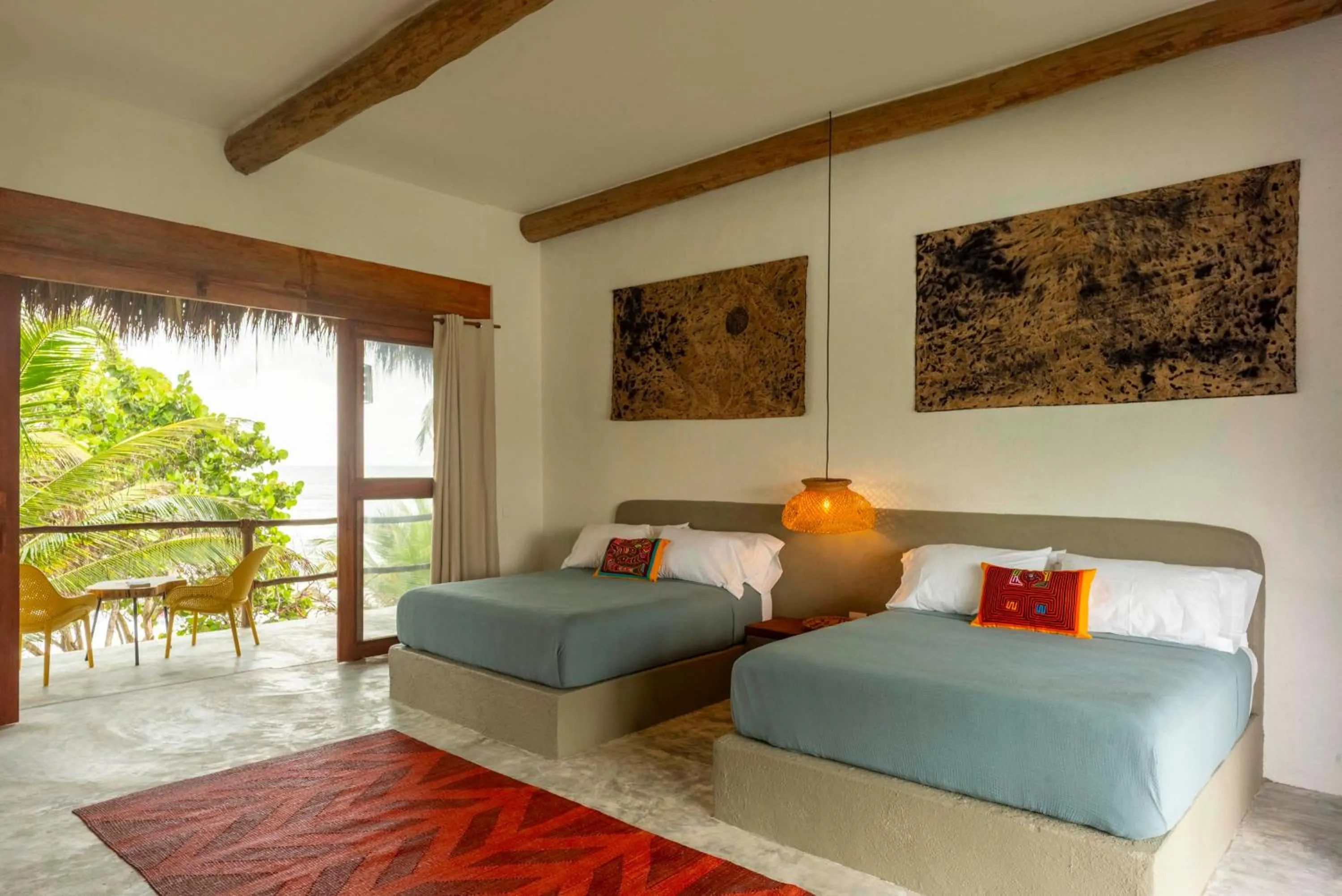 Balcony/Terrace, Bed in Finca Barlovento Maloka, Tayrona Park