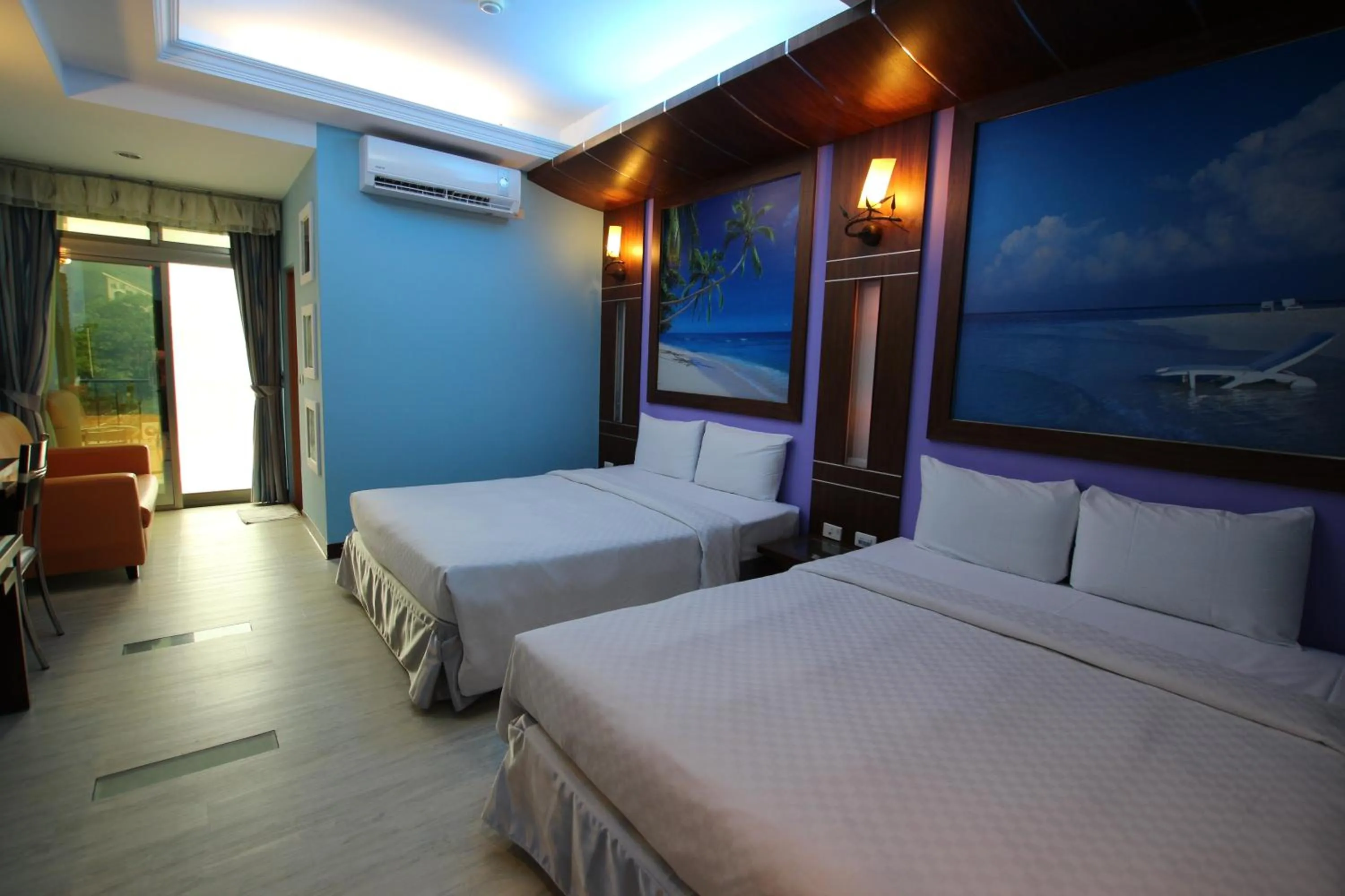 Bed in 墾丁貝殼灣旅店