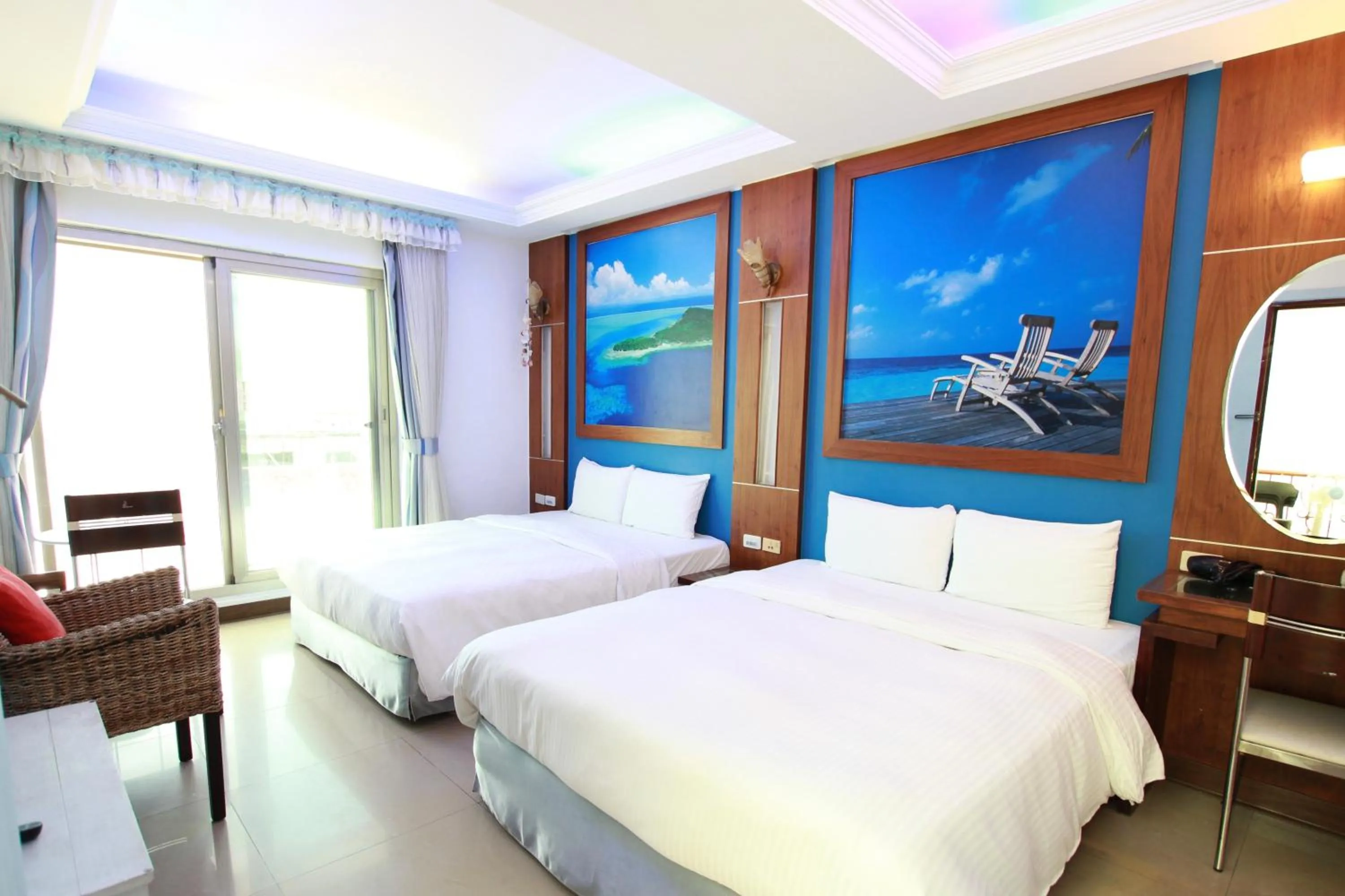 Bed in 墾丁貝殼灣旅店