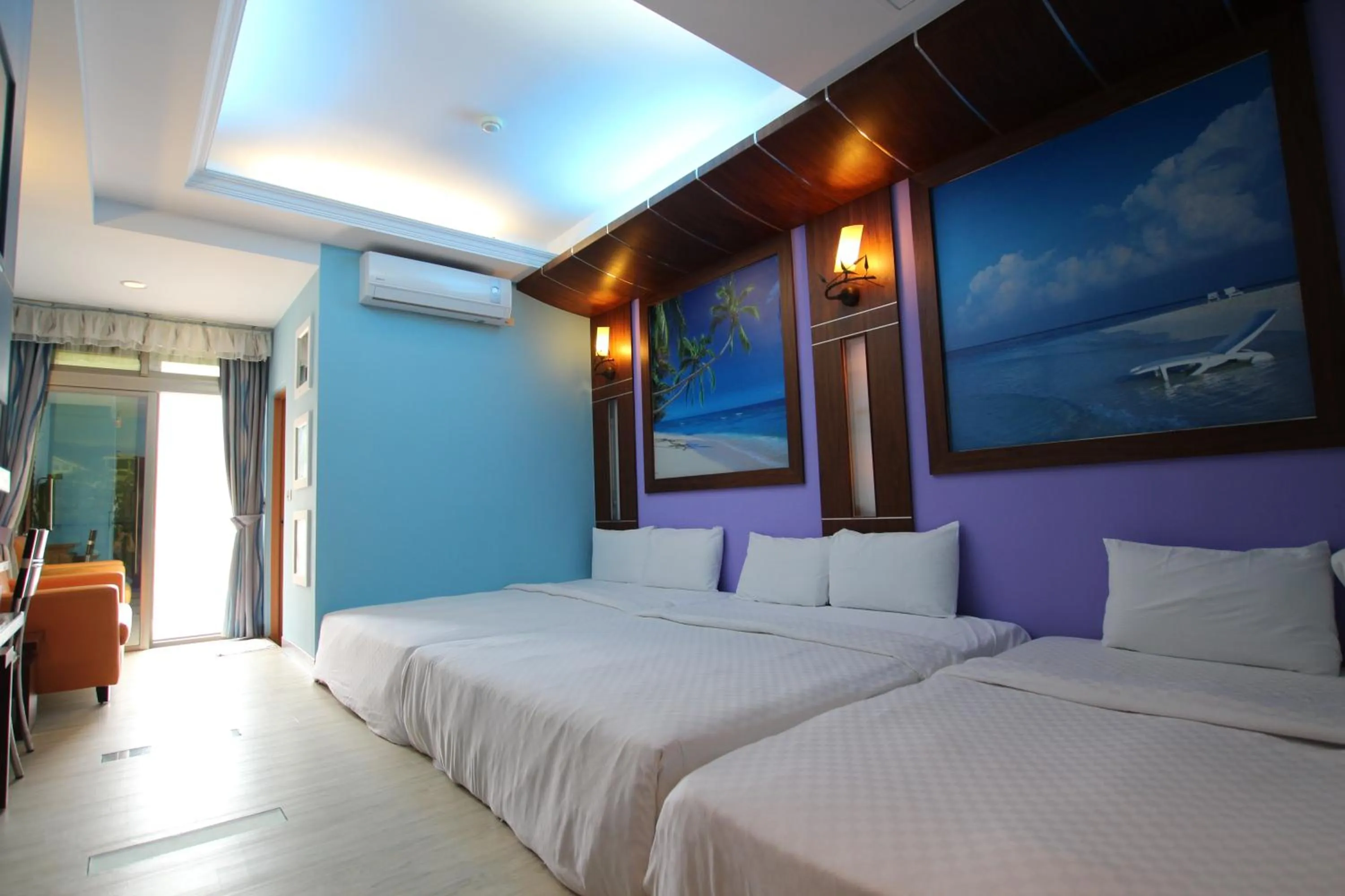 Bed in 墾丁貝殼灣旅店