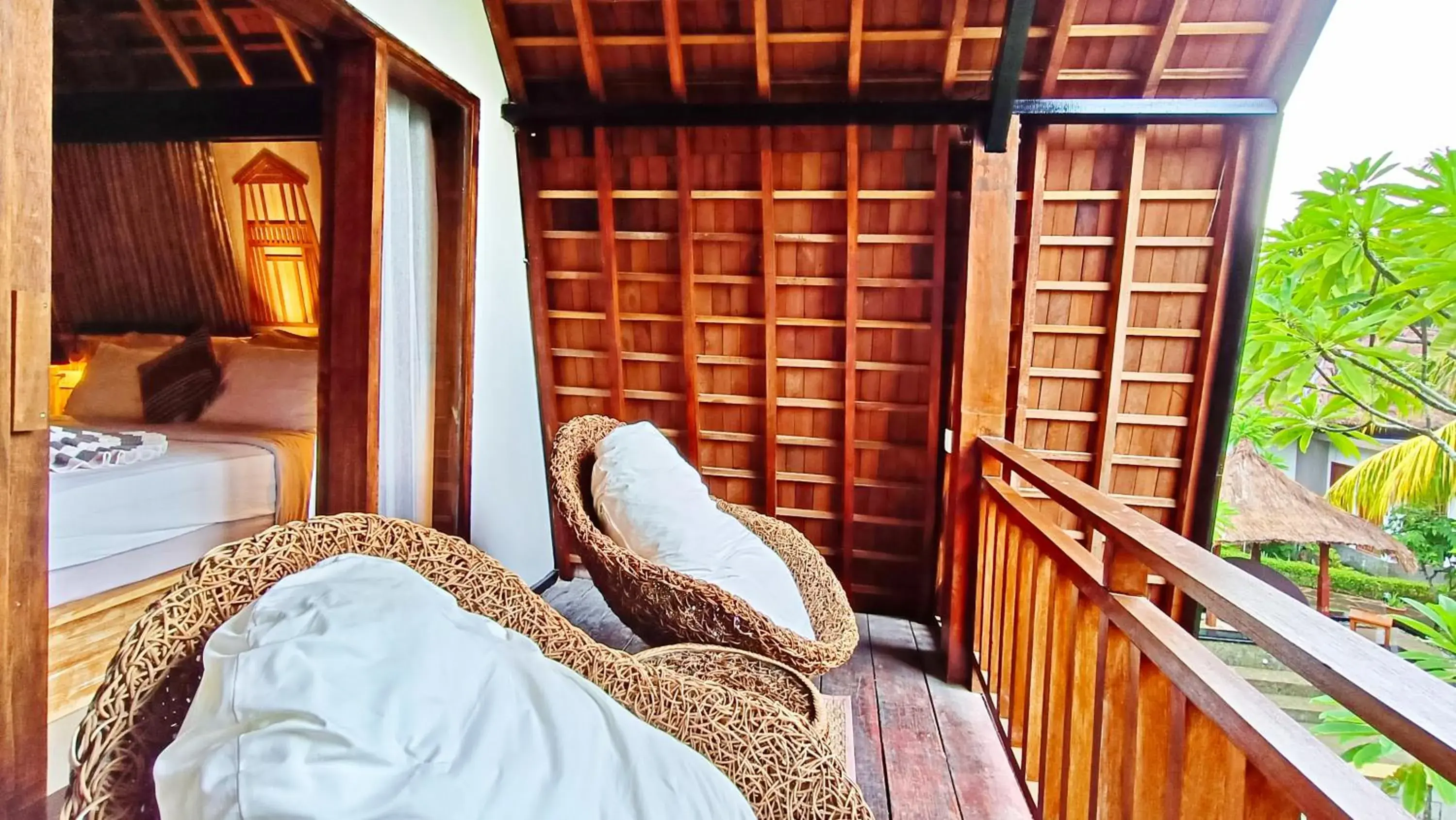 Balcony/Terrace, Bed in Kies Villas Lombok Balcony/Terrace, Bed in Kies Villas Lombok