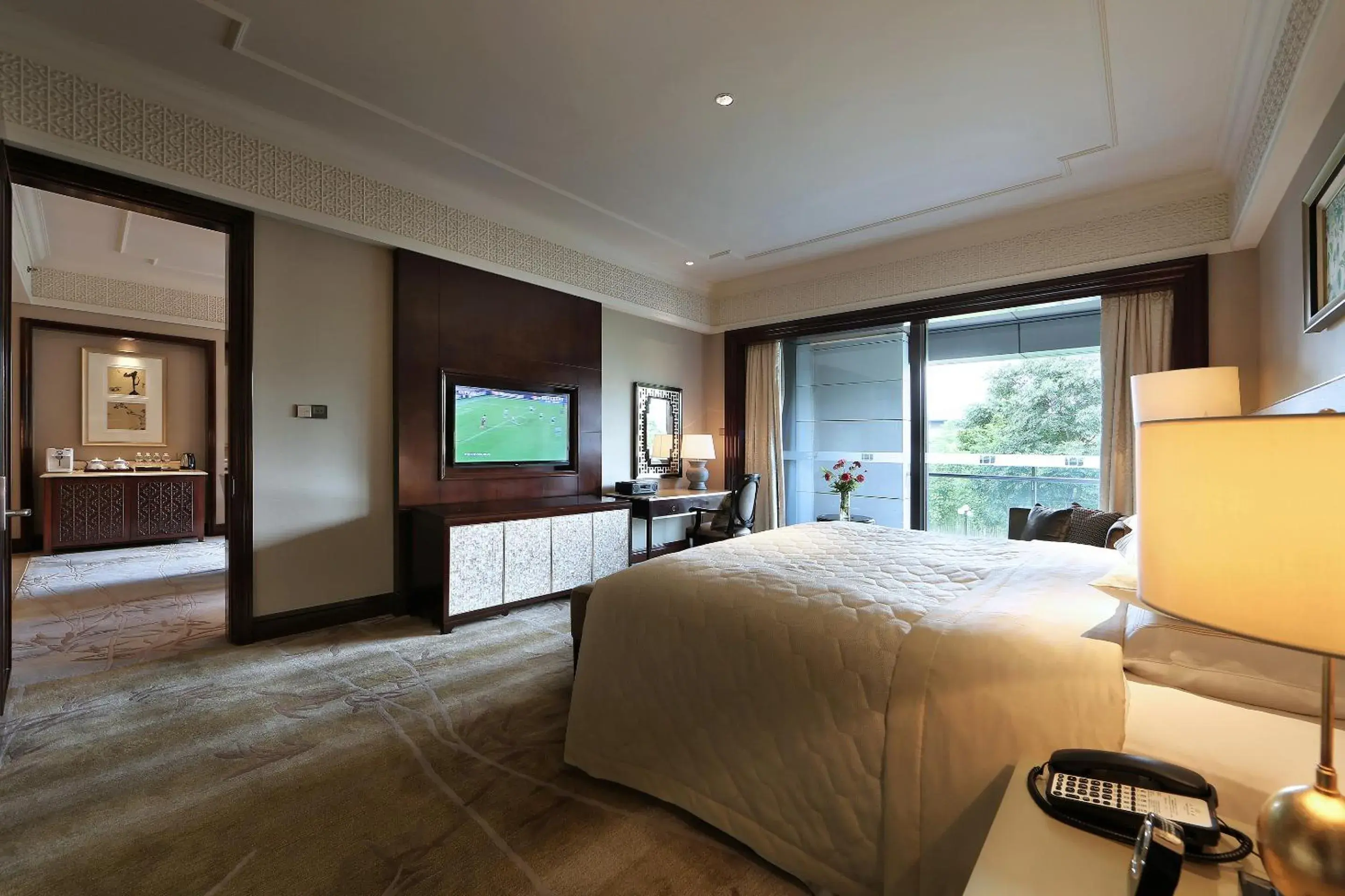 Bedroom, Bed in Shanghai Dongjiao State Guest Hotel Bedroom, Bed in Shanghai Dongjiao State Guest Hotel