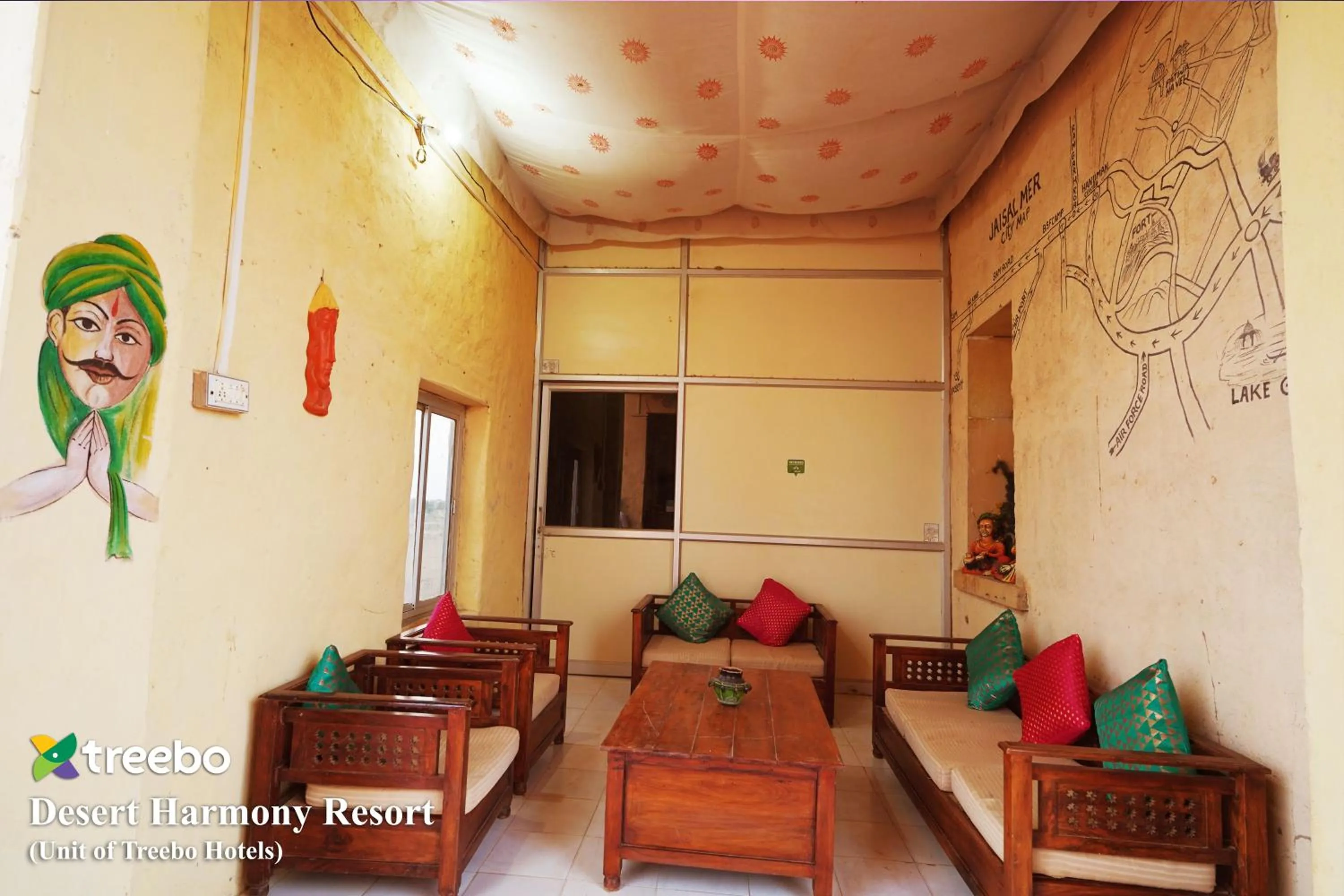 Seating area in Treebo Desert Harmony Camp