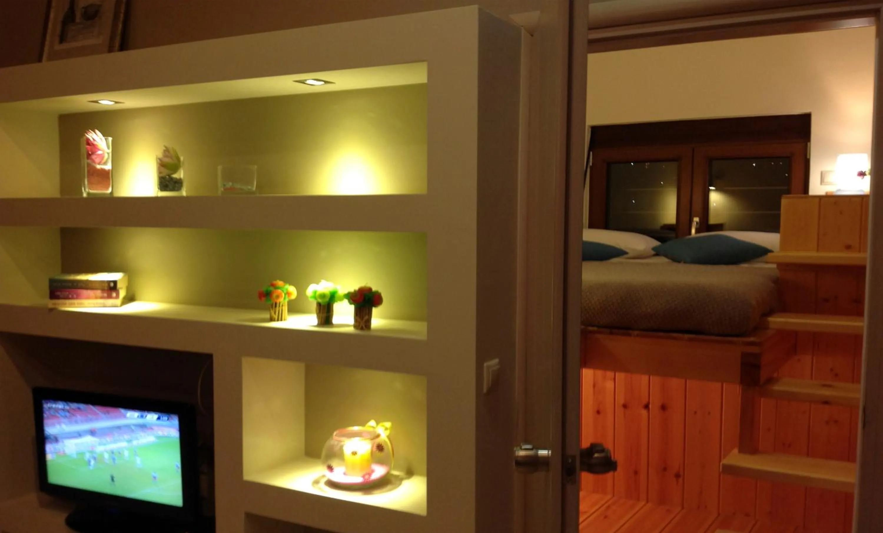 Bed in Asterias Studios & Apartments