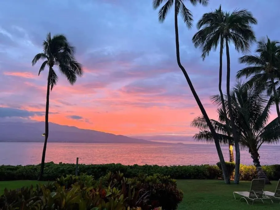 Stunning Maui Direct Ocean front on the beach, Walk to beach from Condo, Watch Turtles, Whales, AC in all rooms ocean view Pool and Spa