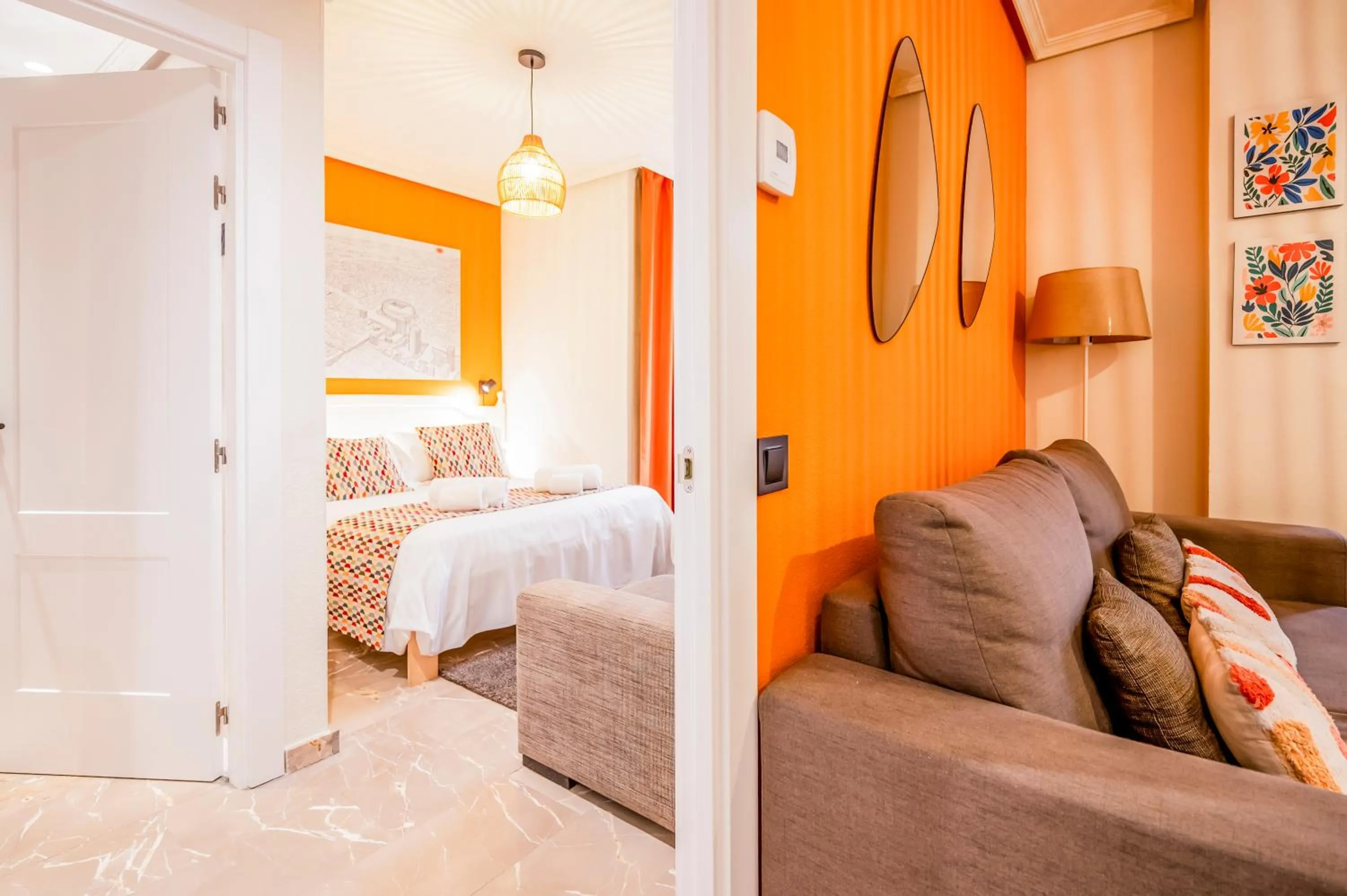 Seating area, Bed in Apartamentos G3 Galeon