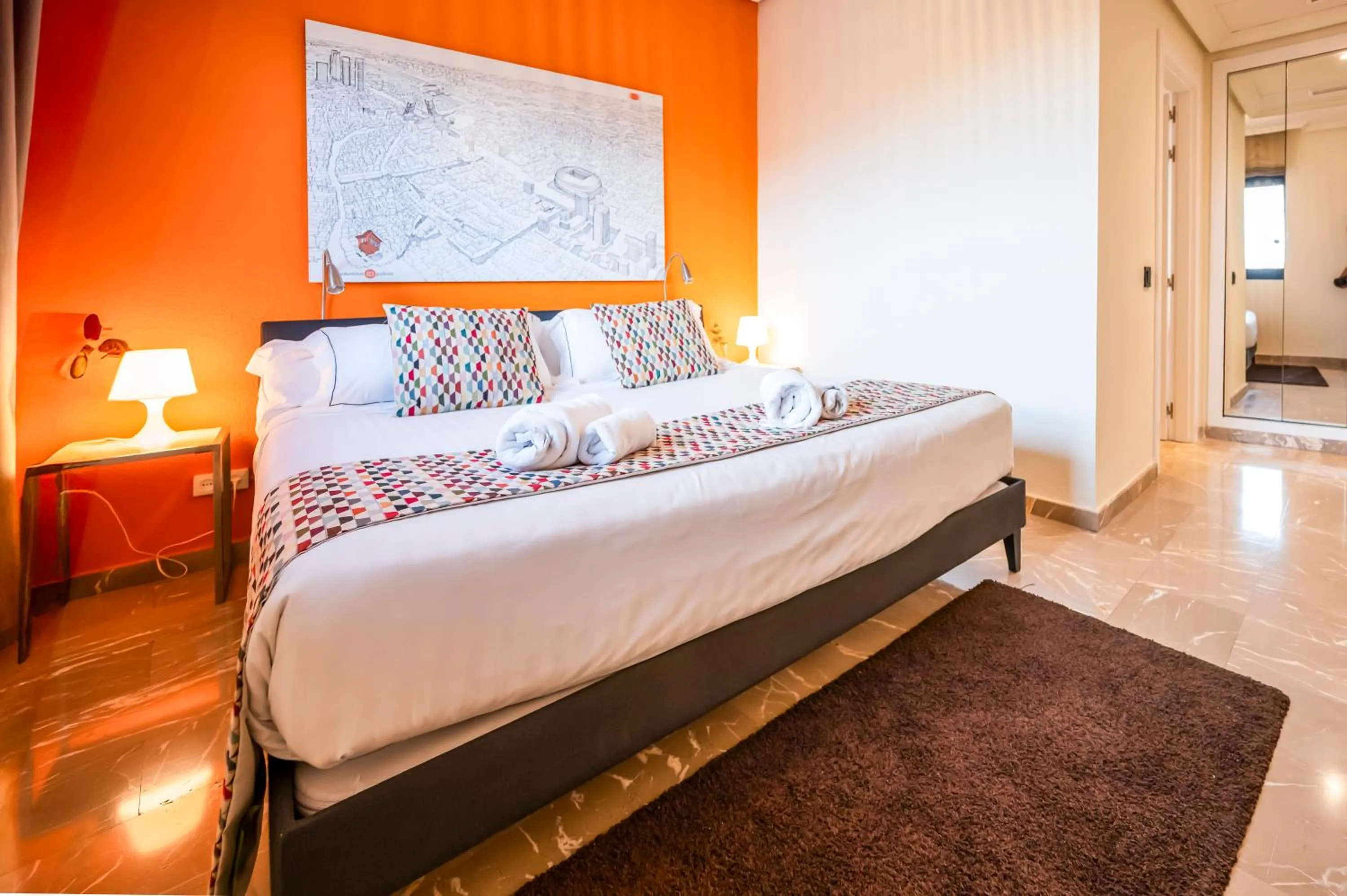 Bedroom, Bed in Apartamentos G3 Galeon