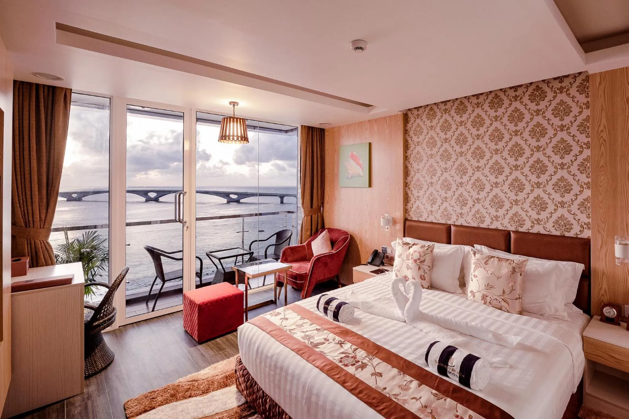 Bed in Summer Beach Maldives