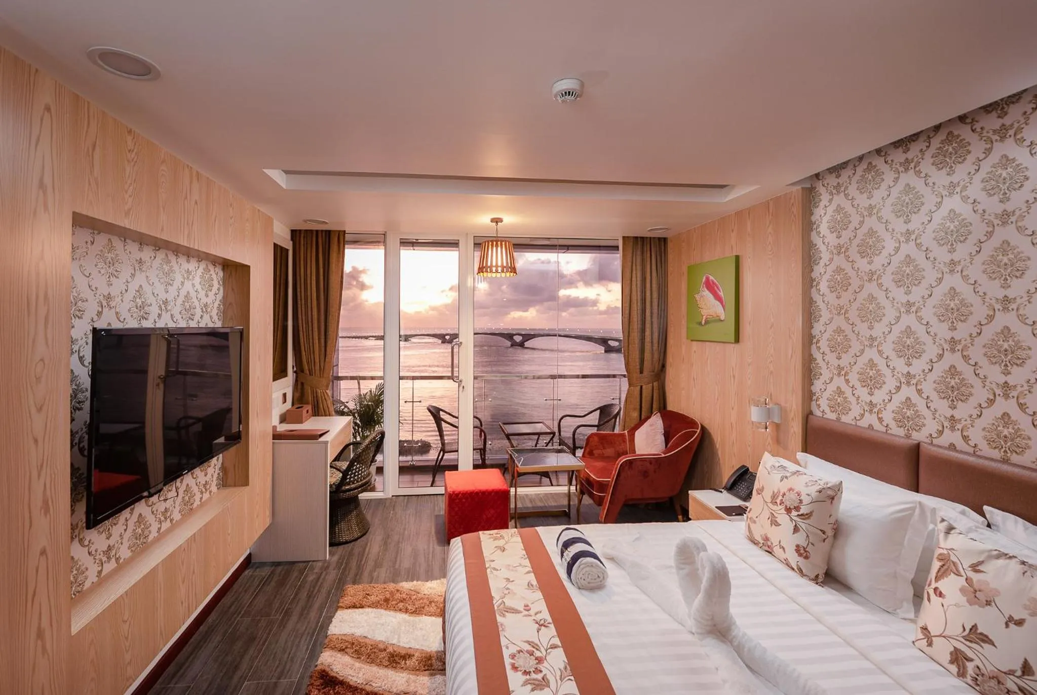 Bed in Summer Beach Maldives