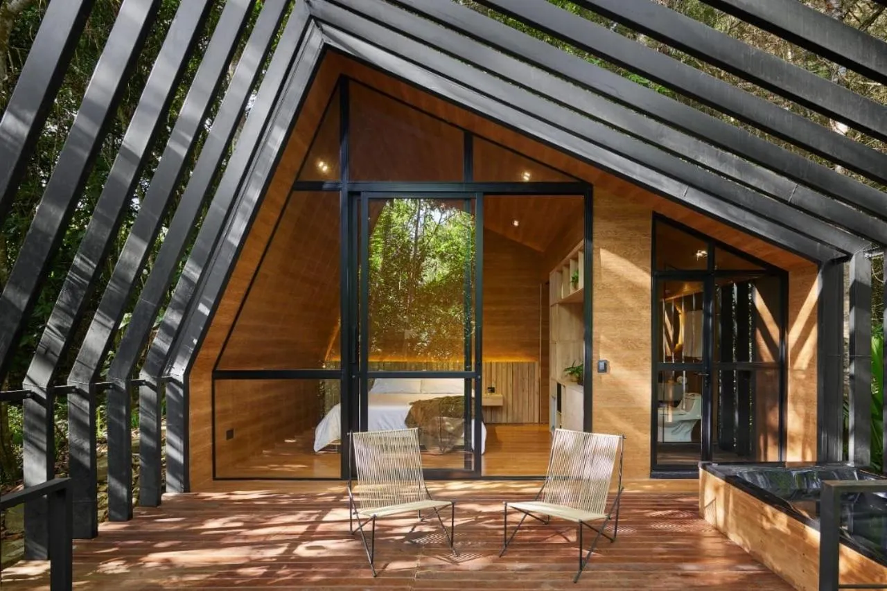 Patio in Oculto refugio de bosque