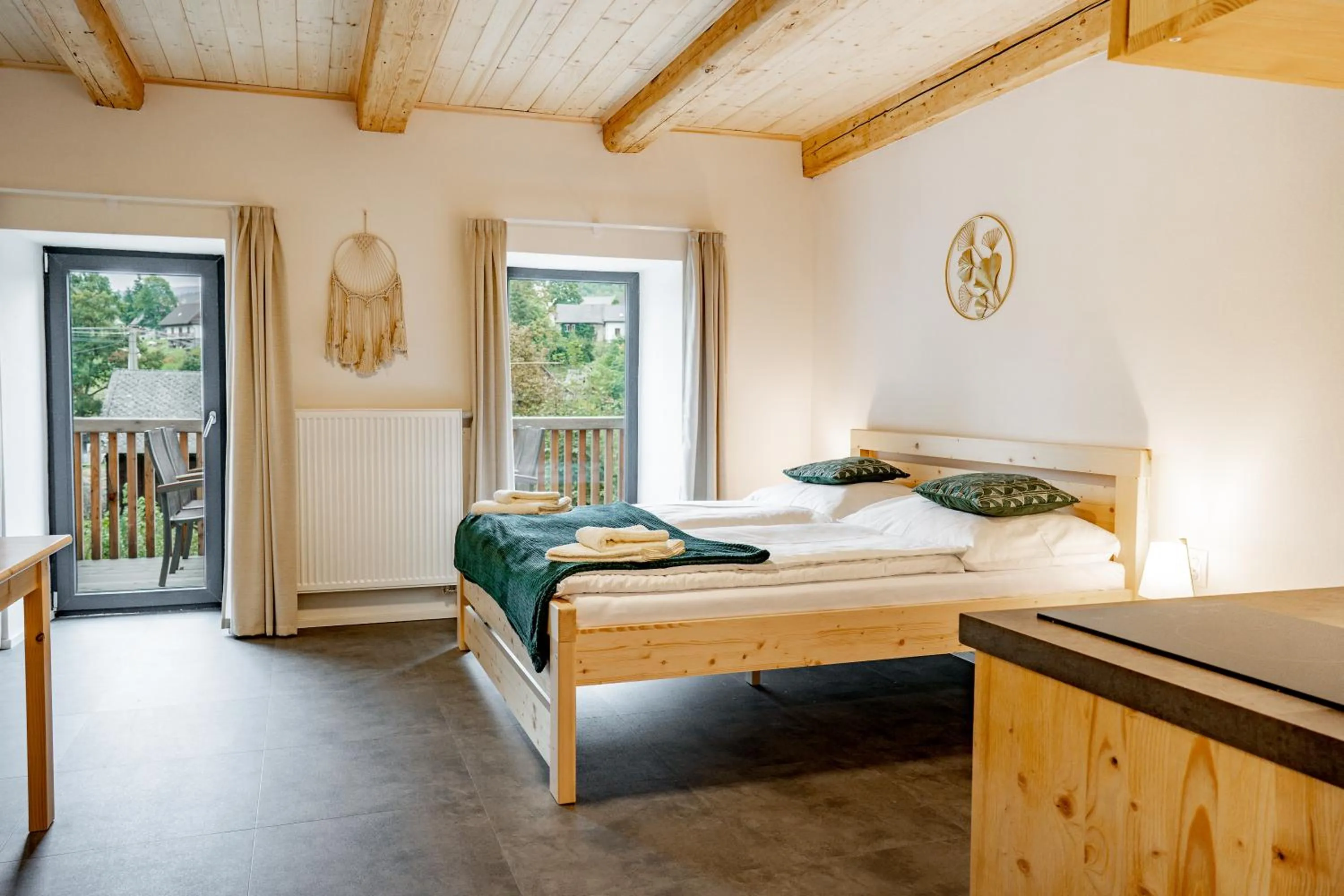 View (from property/room), Bed in Apartmány NONE