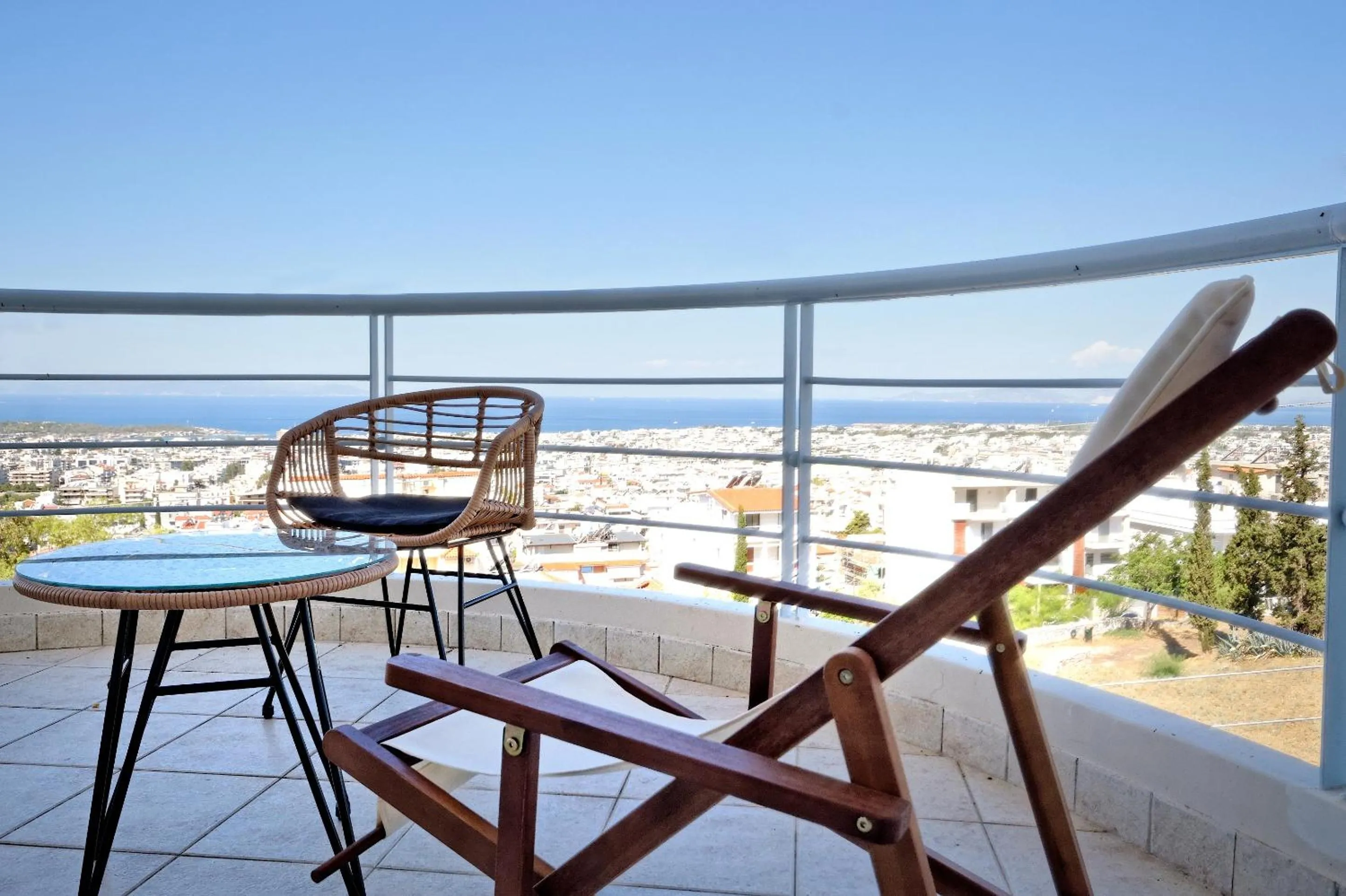 Balcony/Terrace in Triplex Villa Gardenia Glyfada sea view