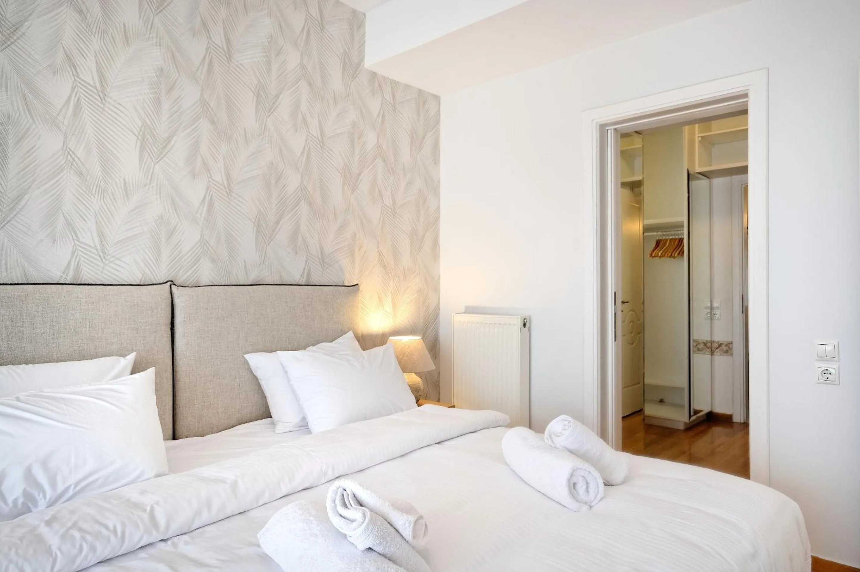Bed in Triplex Villa Gardenia Glyfada sea view