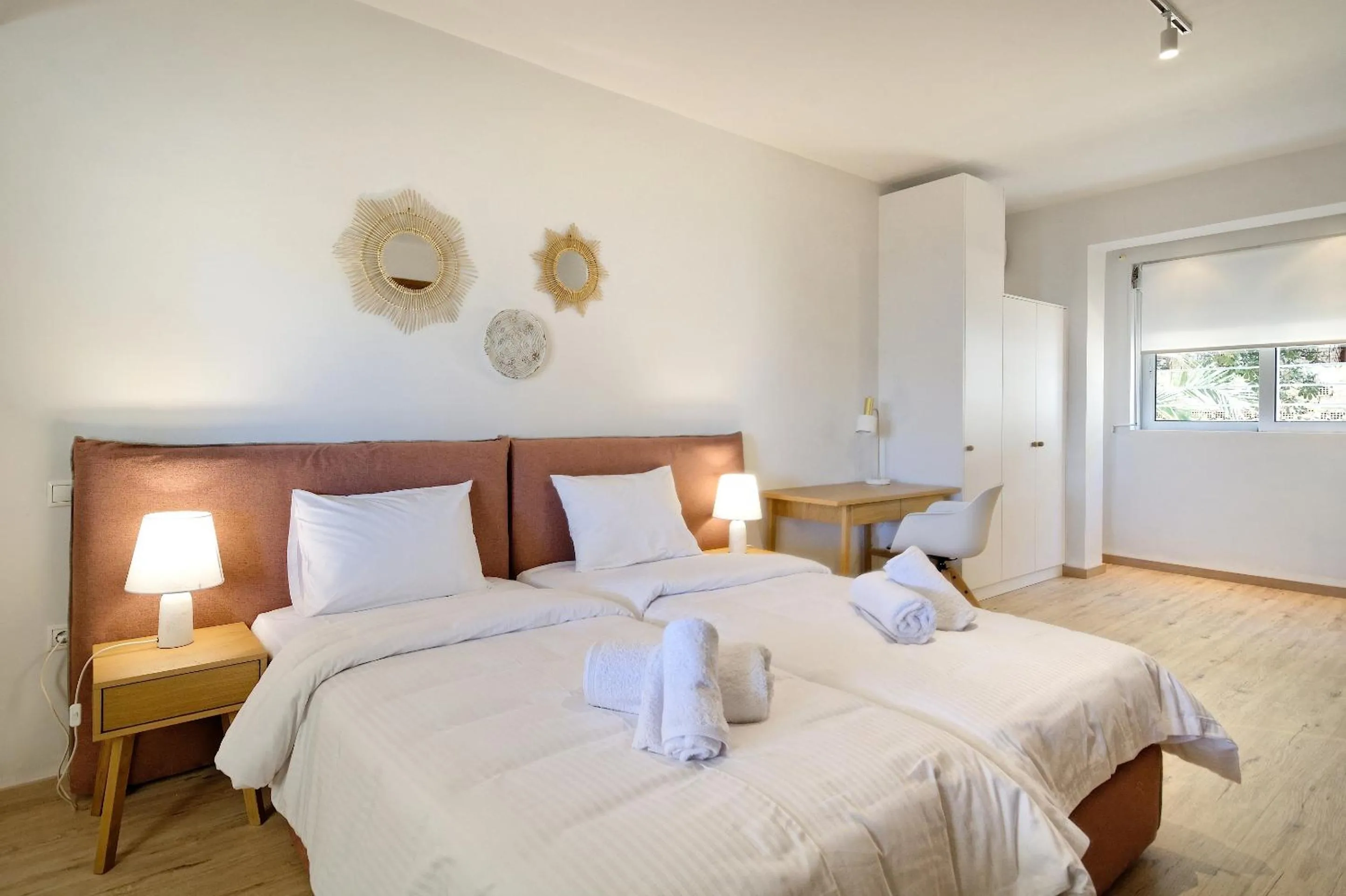 Bed in Triplex Villa Gardenia Glyfada sea view