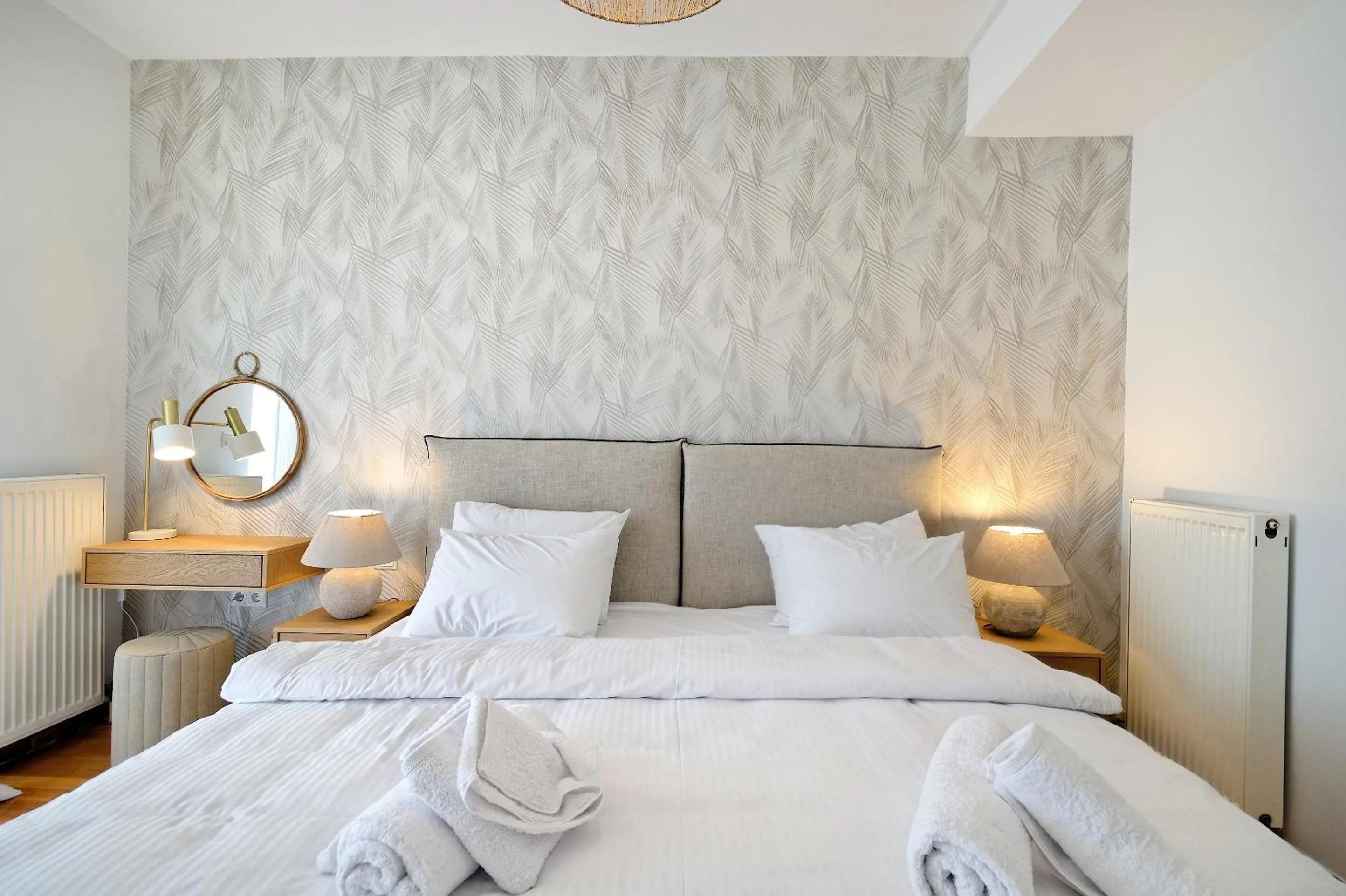 Bed in Triplex Villa Gardenia Glyfada sea view