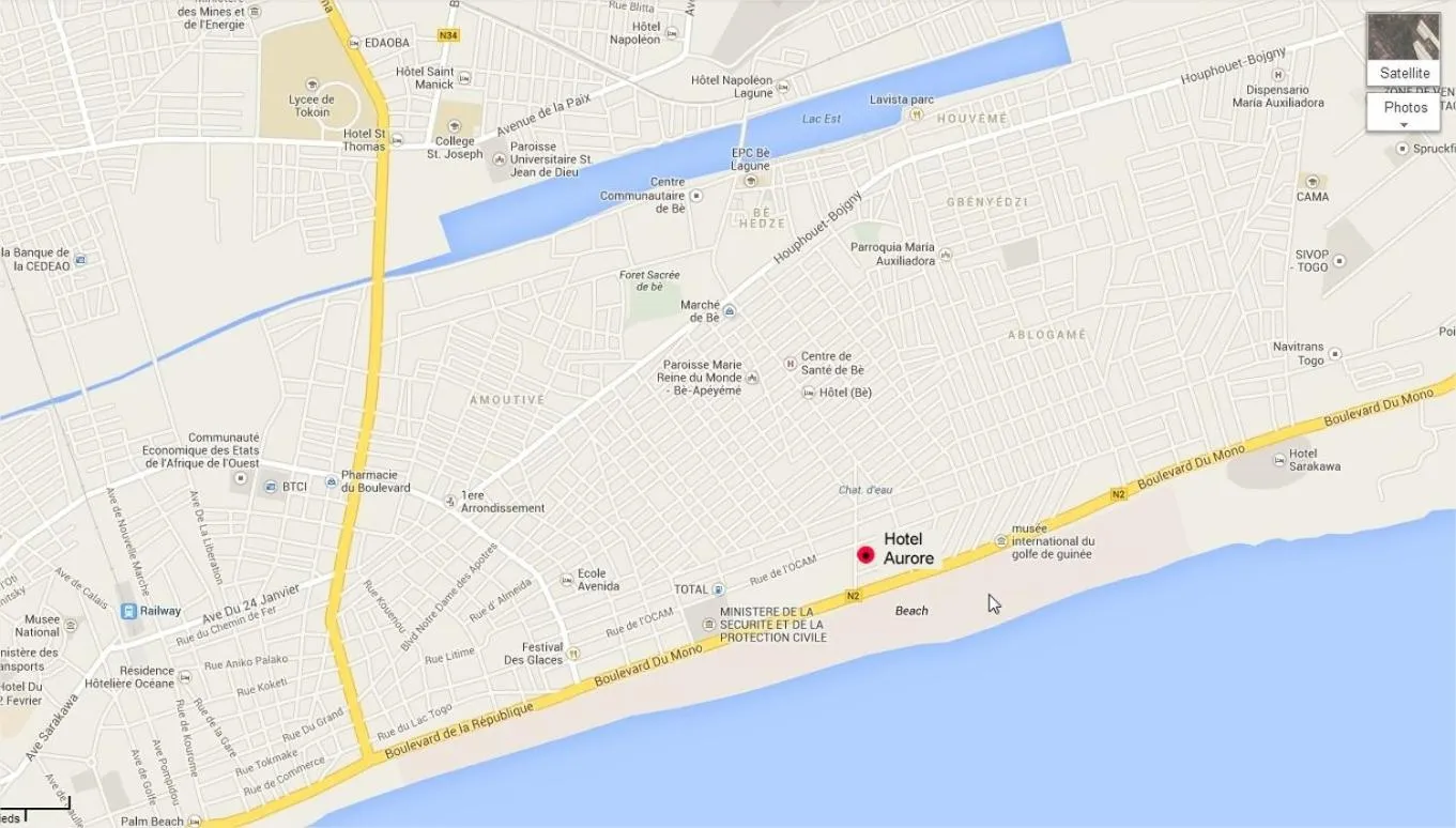 Location in Hotel Aurore Lomé