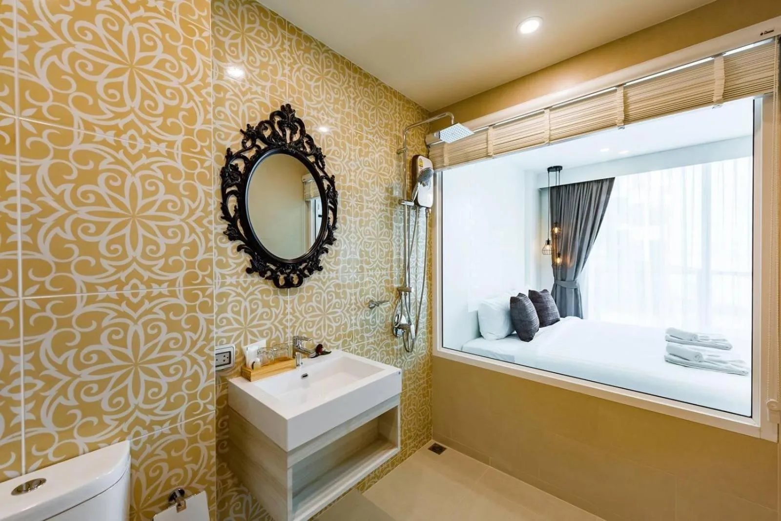 Bathroom, Bed in LullaBella Hotel Patong