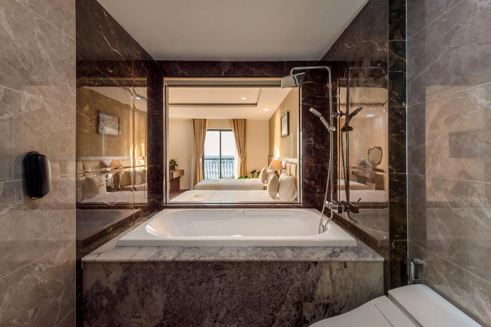 Bathroom, Bed in Aquasun Hotel Phu Quoc