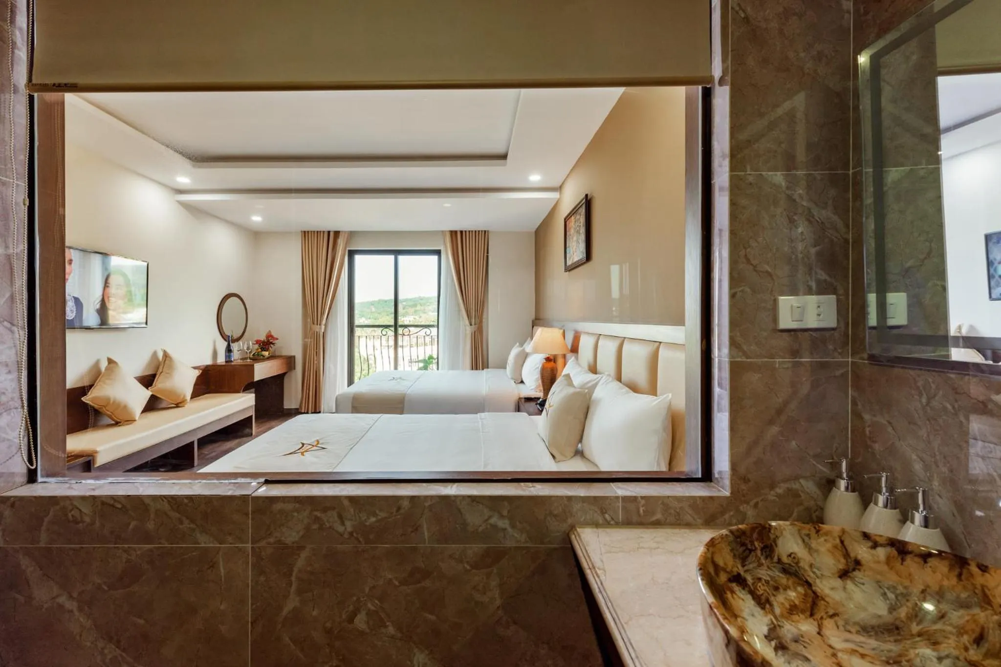 Bathroom, Bed in Aquasun Hotel Phu Quoc