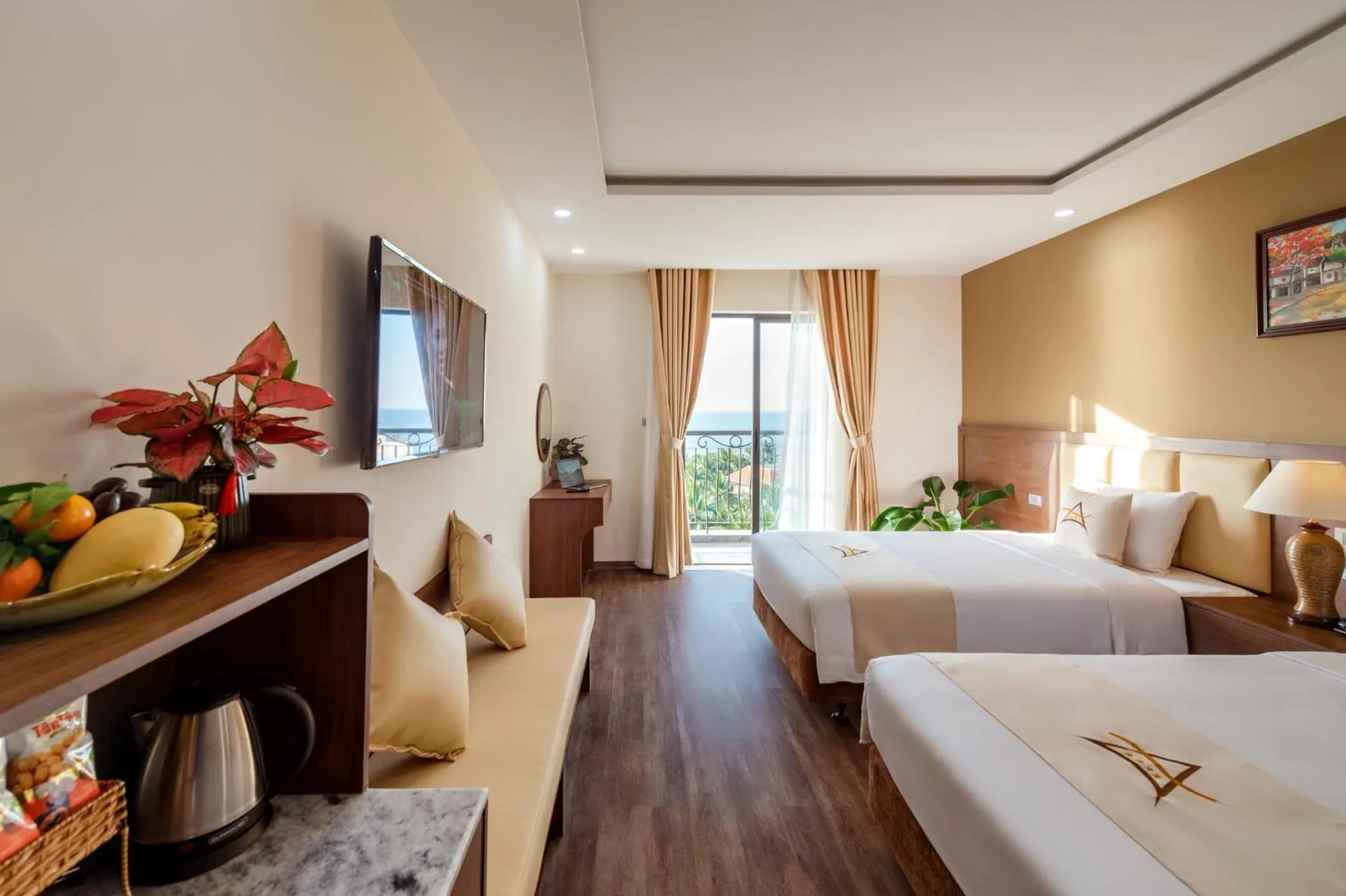 Bed in Aquasun Hotel Phu Quoc