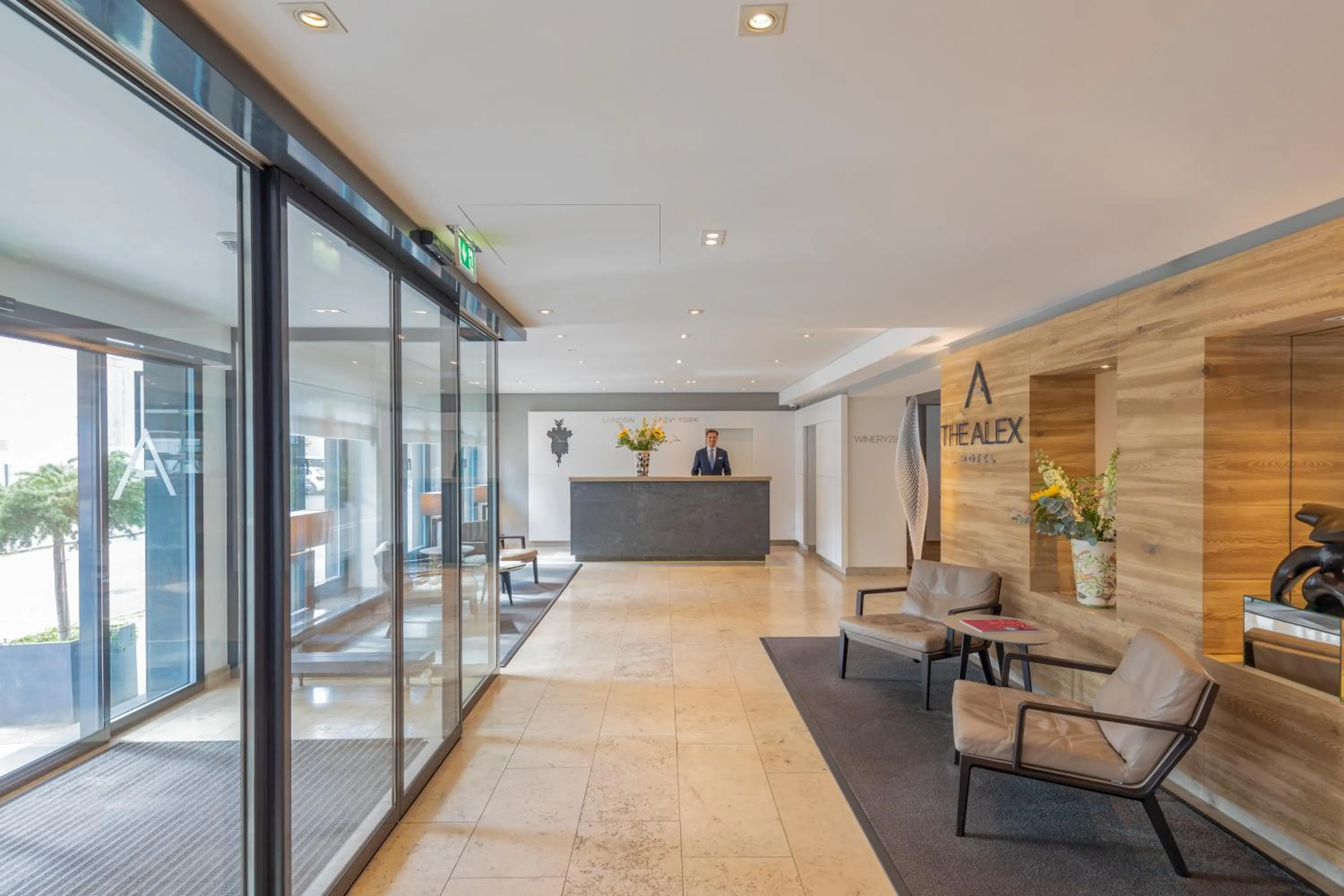 Lobby or reception in The Alex Hotel