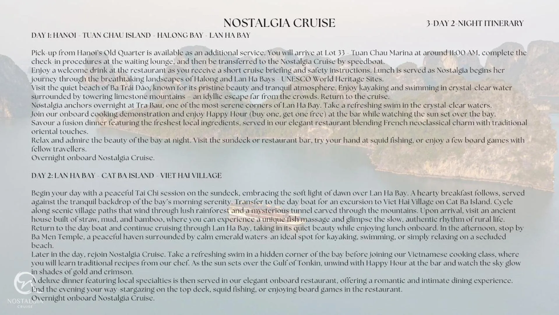 Natural landscape in Nostalgia Halong Cruise