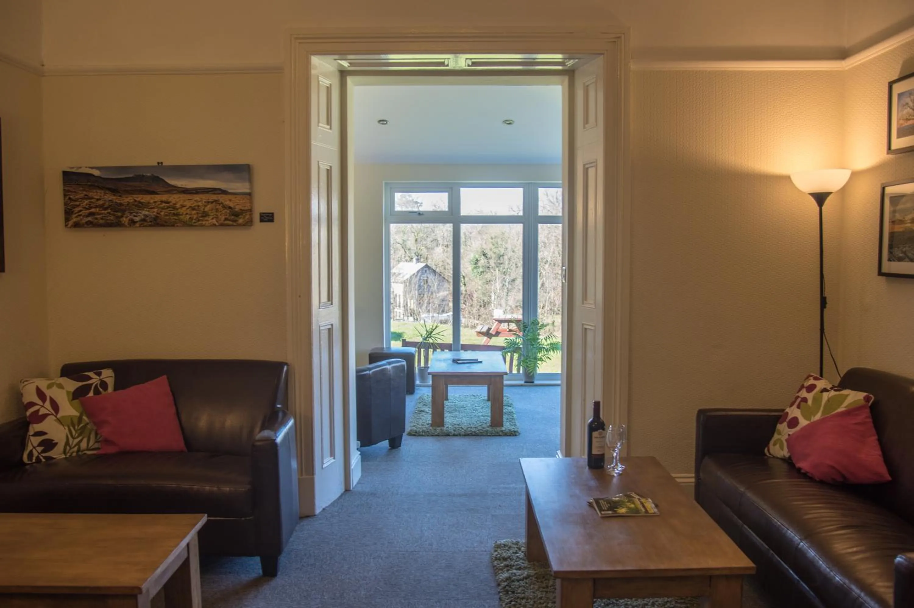 Communal lounge/ TV room in Ingleton Hostel