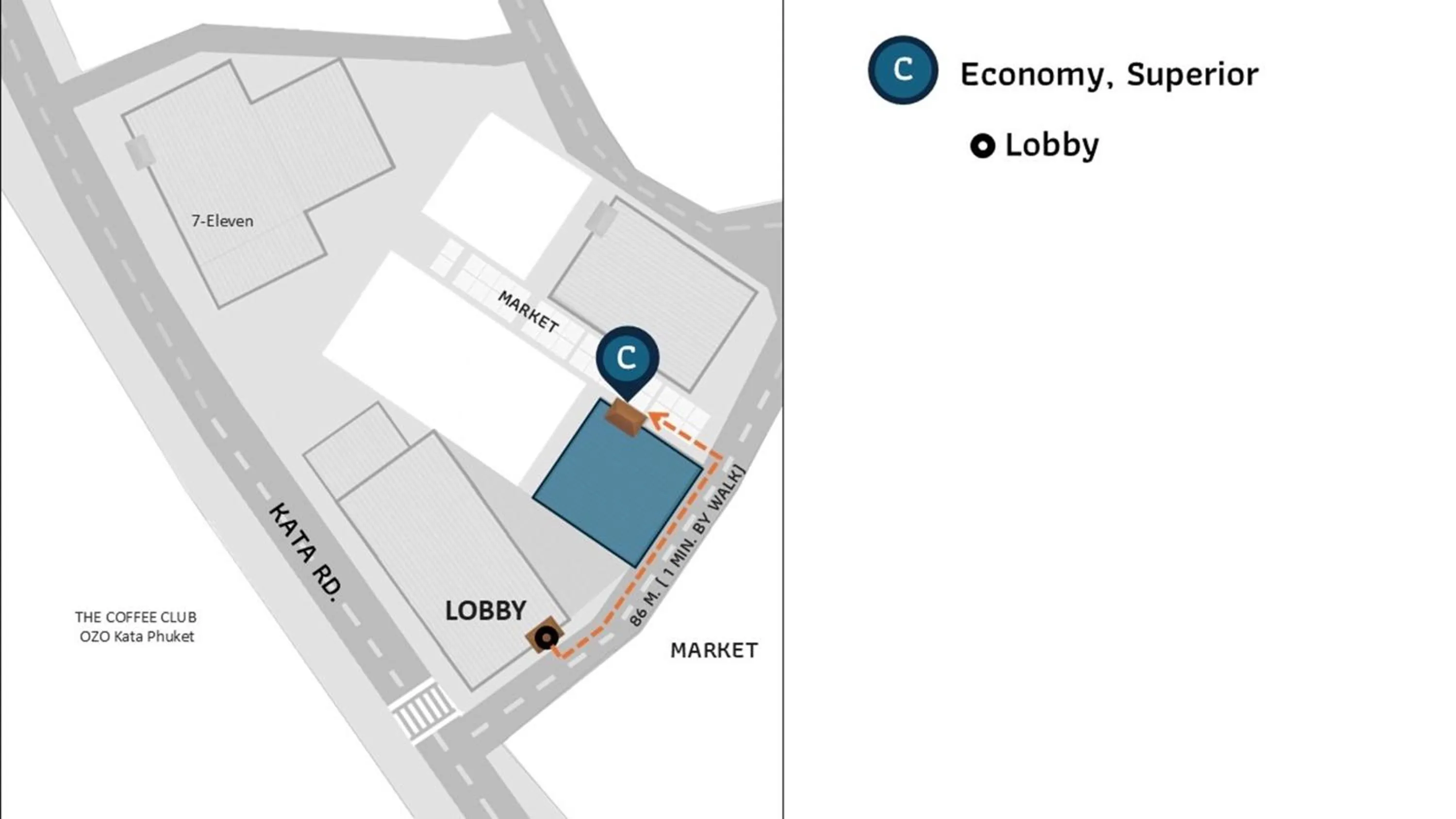 Location in The Blue Pearl Kata Hotel