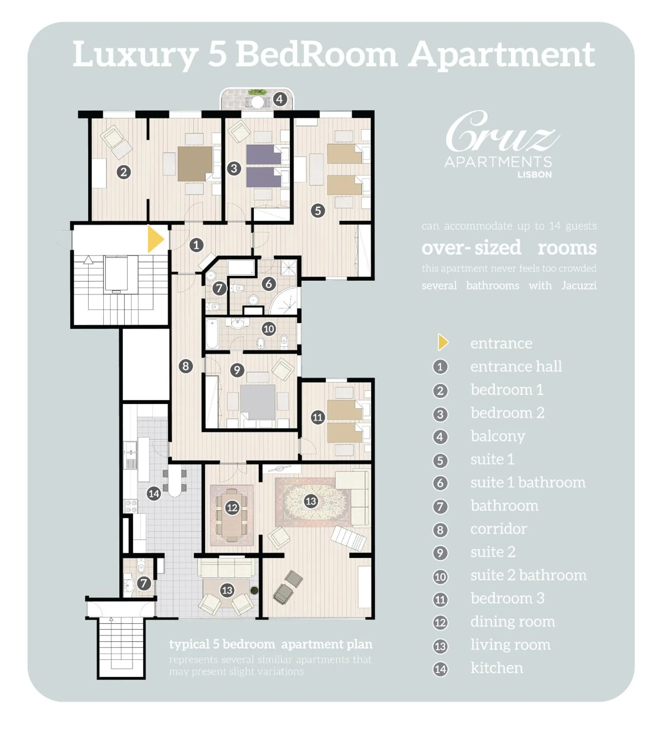 Floor plan in Cruz Apartments