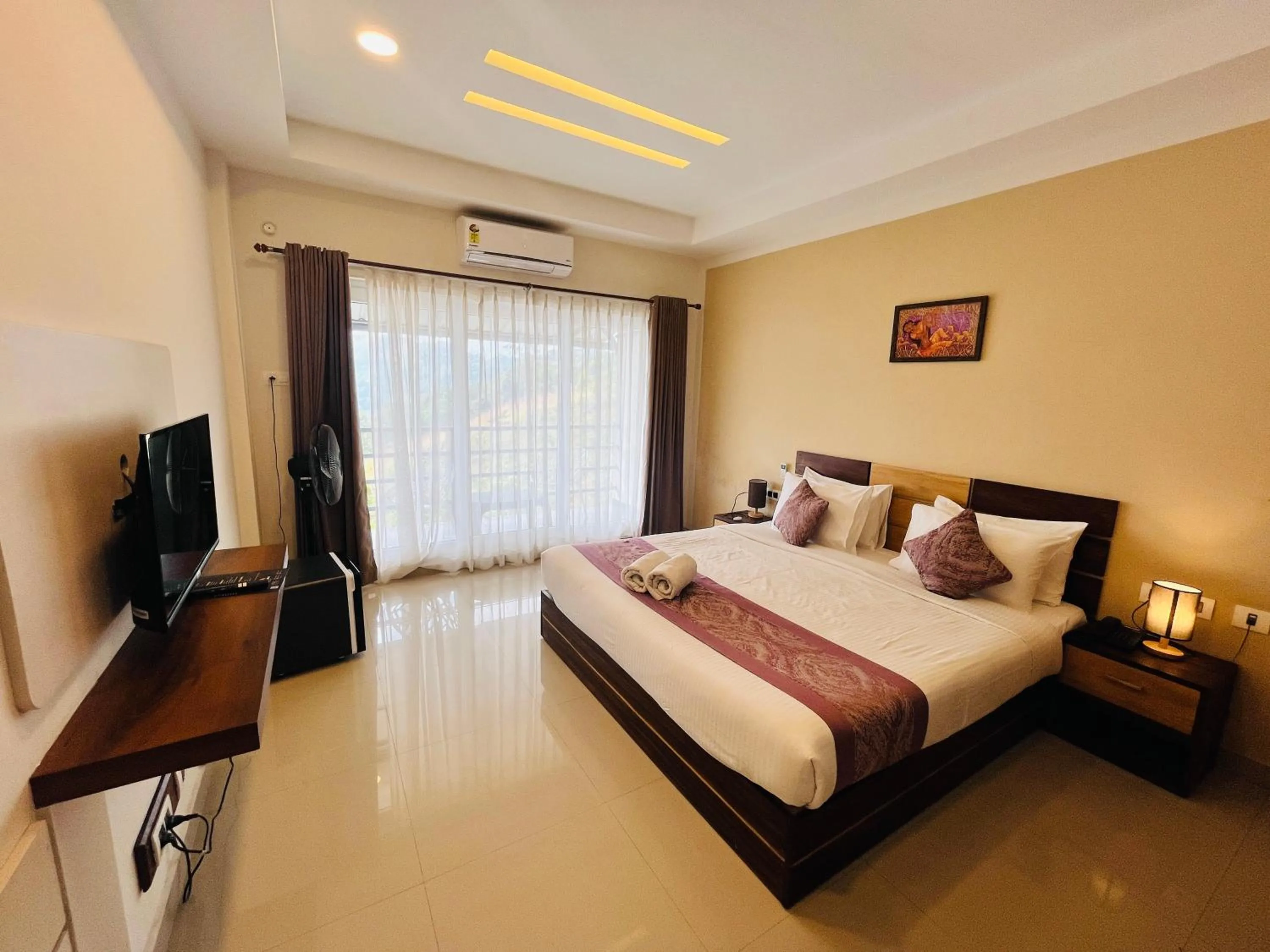 air conditioner, Bed in The Windy Mist Resort Munnar