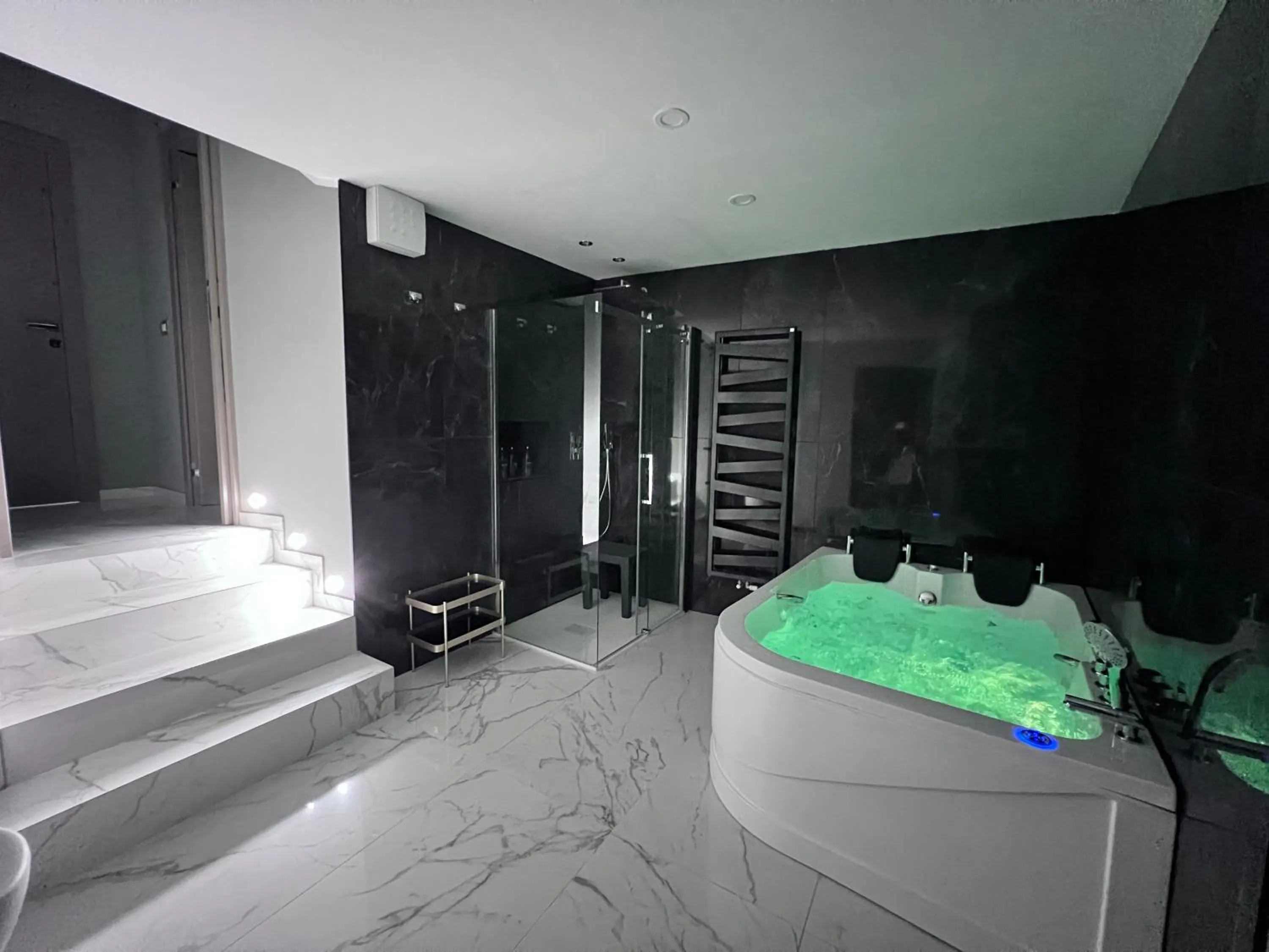 Steam room in Le Porte luxury apartment