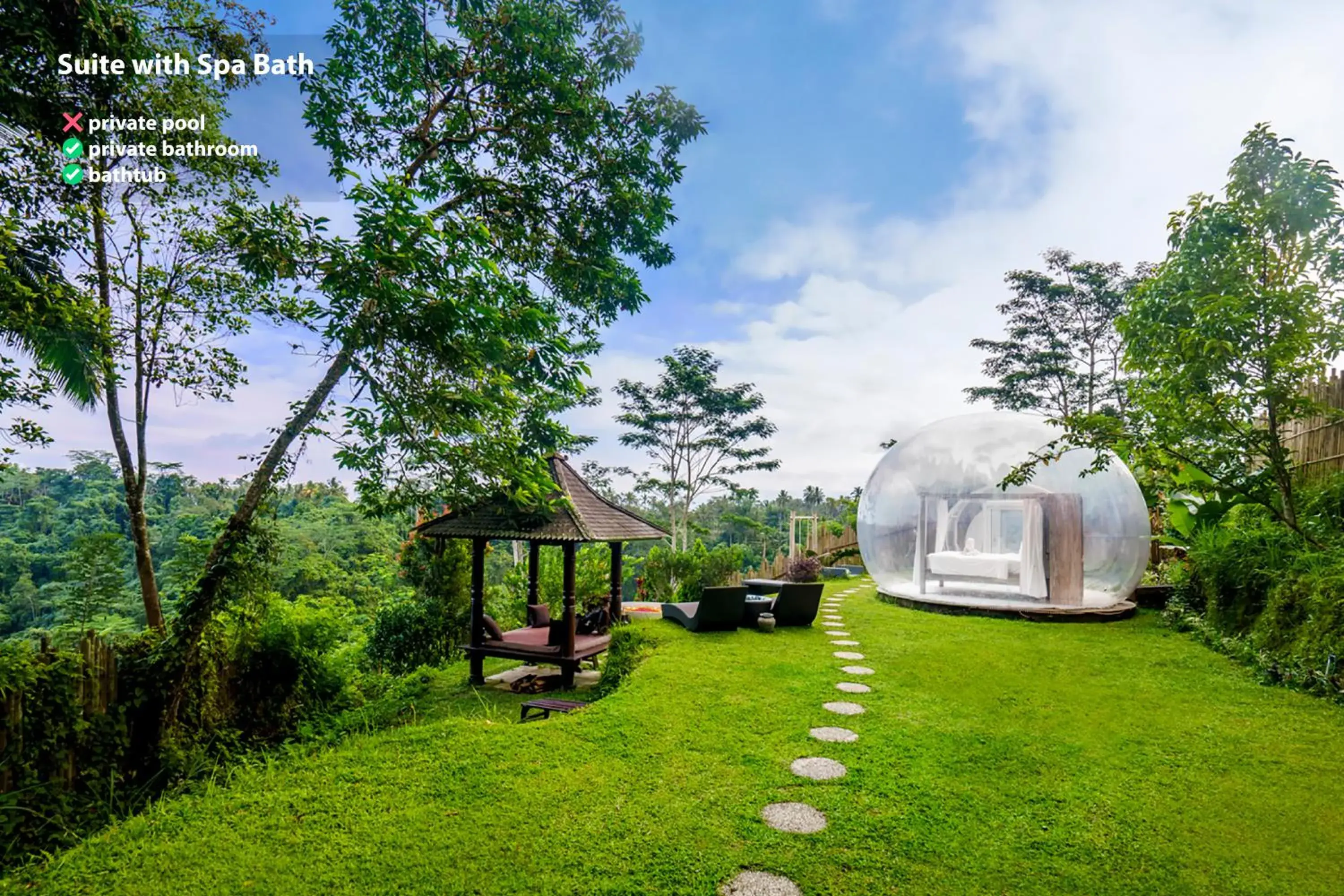 Garden view in Bubble Hotel Bali Ubud - Adults Only Garden view in Bubble Hotel Bali Ubud - Adults Only