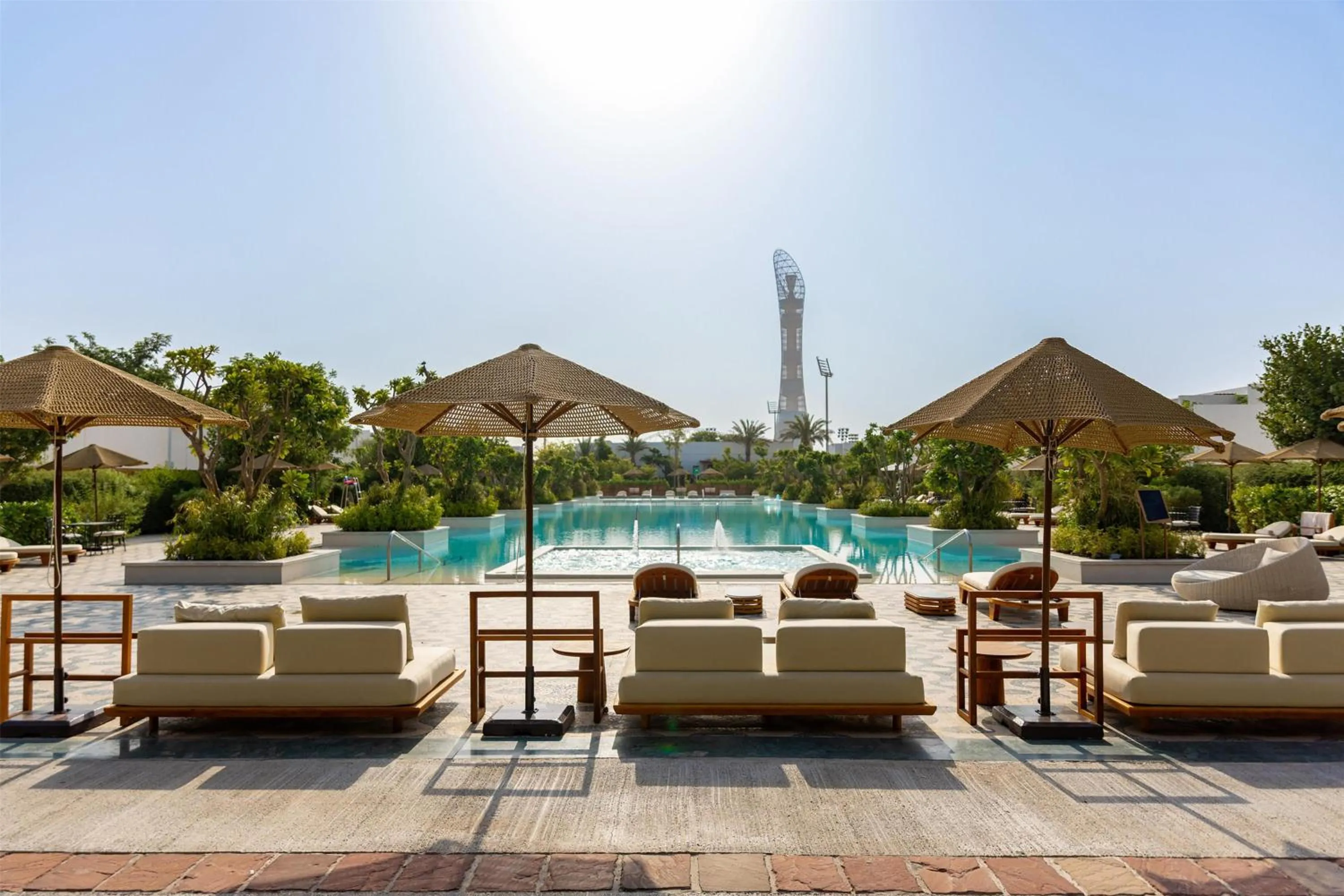 Pool view in Maysan Doha, LXR Hotels & Resorts