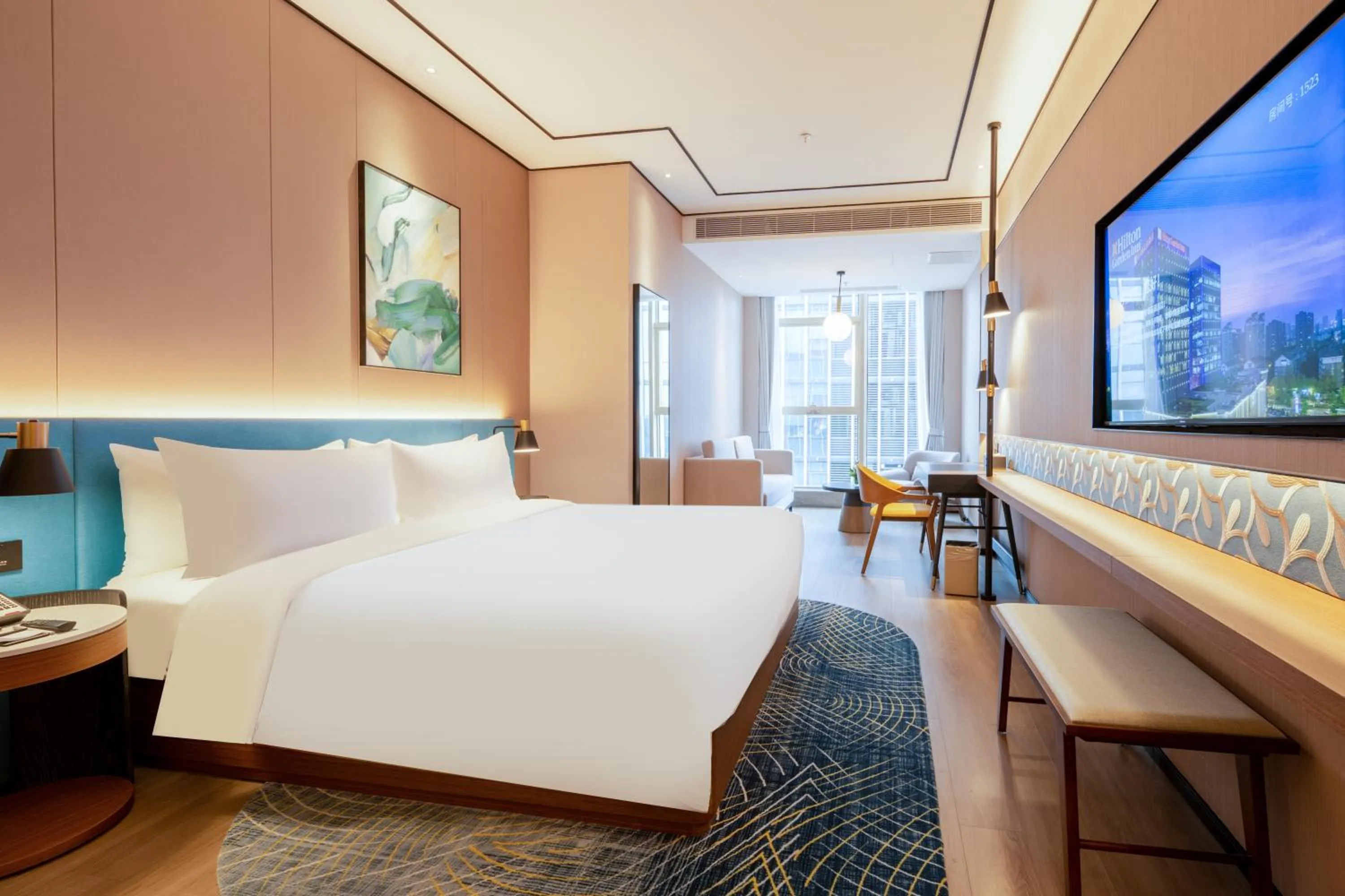 Bedroom, Bed in Hilton Garden Inn Hangzhou Xixi Zijingang