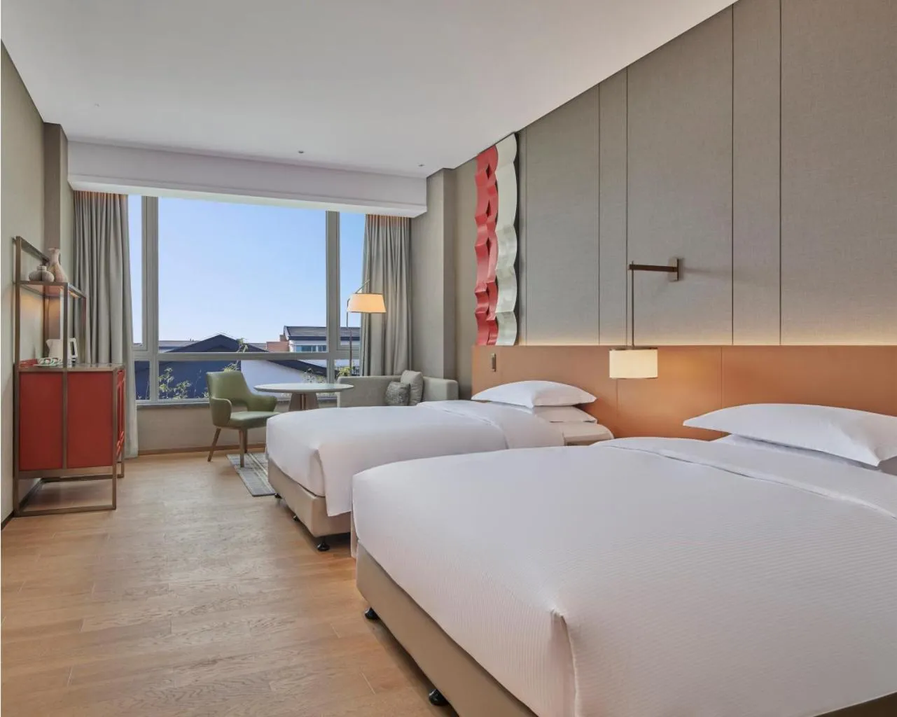 Bed in DoubleTree by Hilton Jiangxi Fuzhou