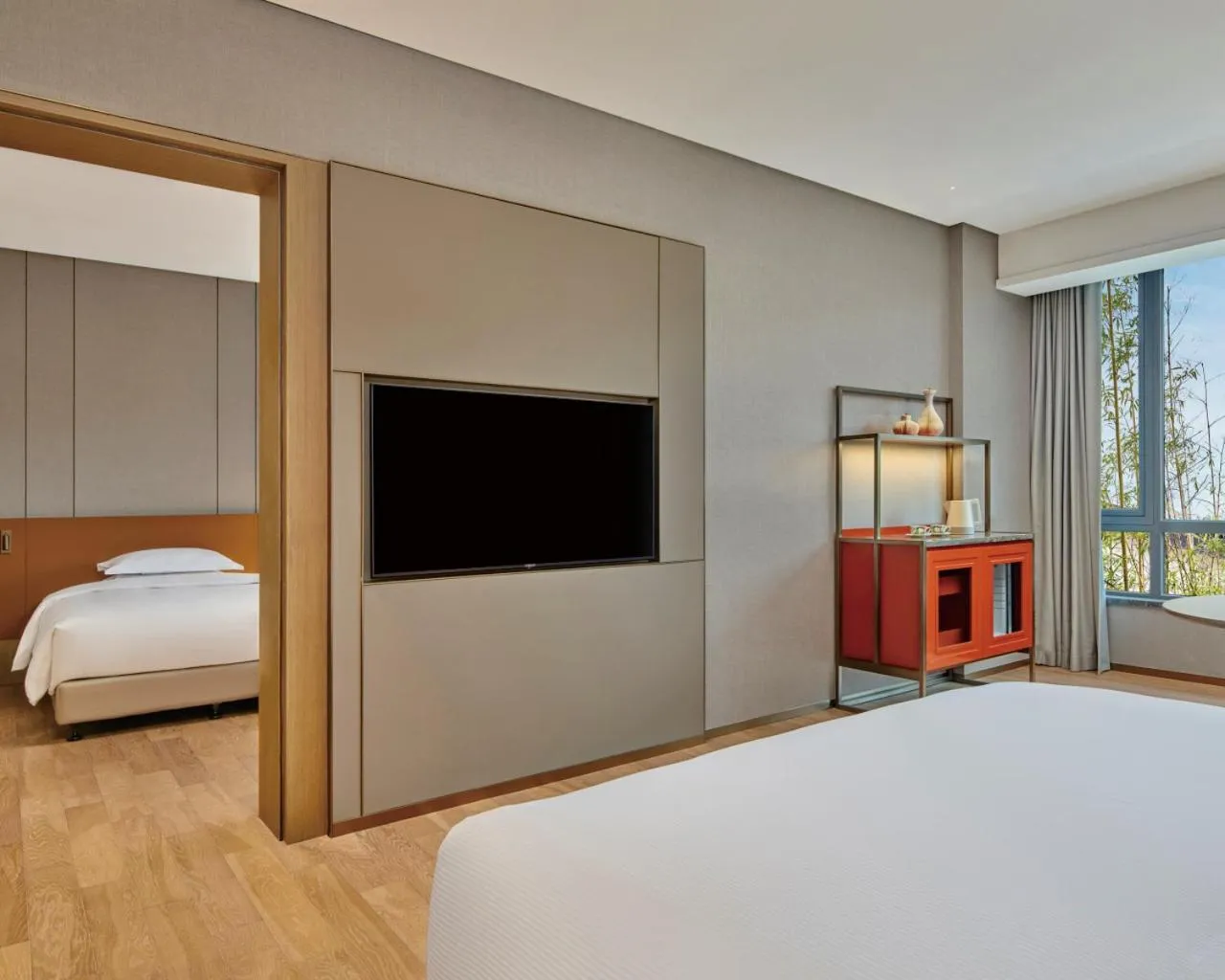 Bed in DoubleTree by Hilton Jiangxi Fuzhou
