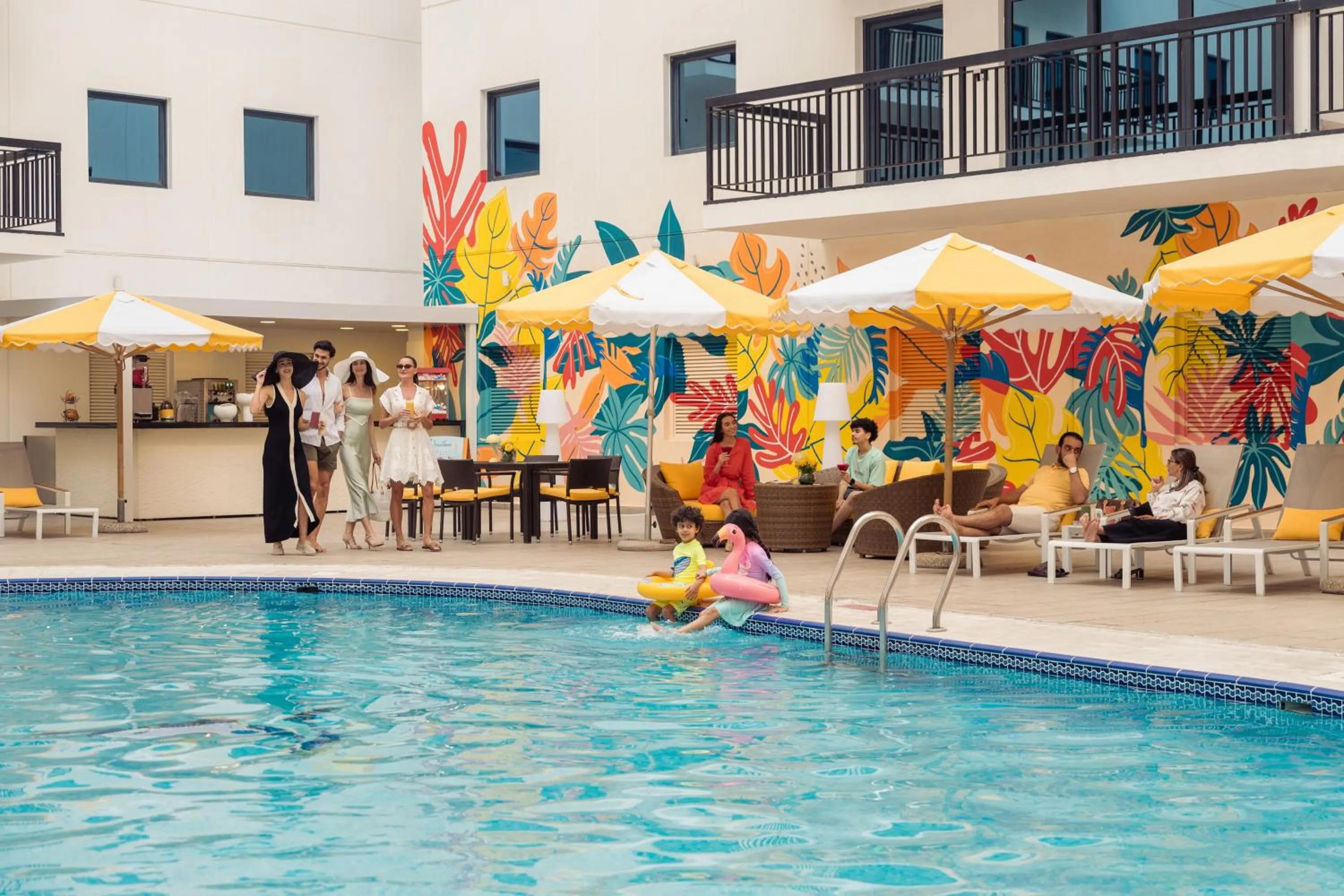 Pool view in Golden Sands Suites