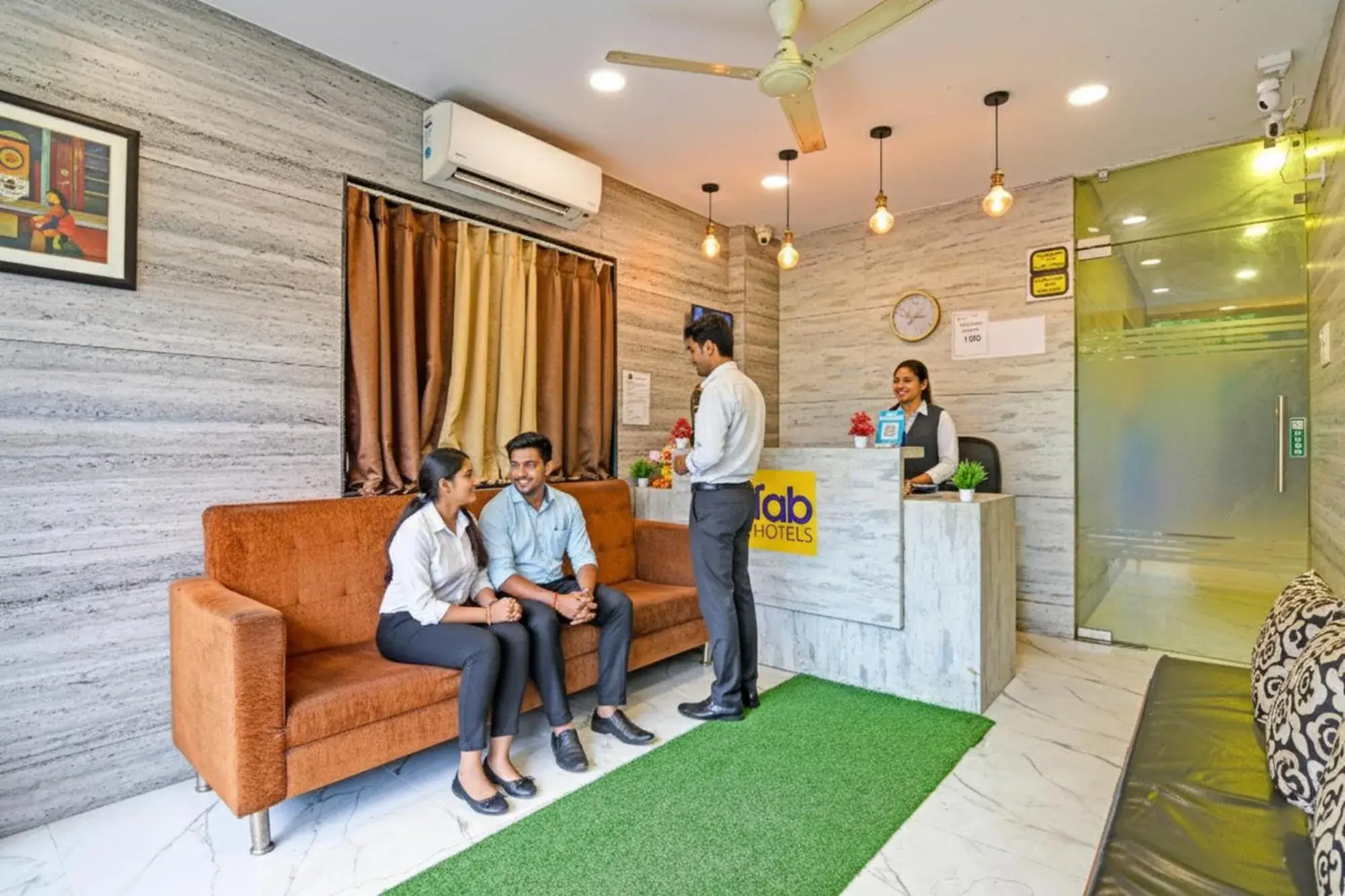 Lobby or reception in FabHotel Dak Plaza - Nr Axis Mall Lobby or reception in FabHotel Dak Plaza - Nr Axis Mall