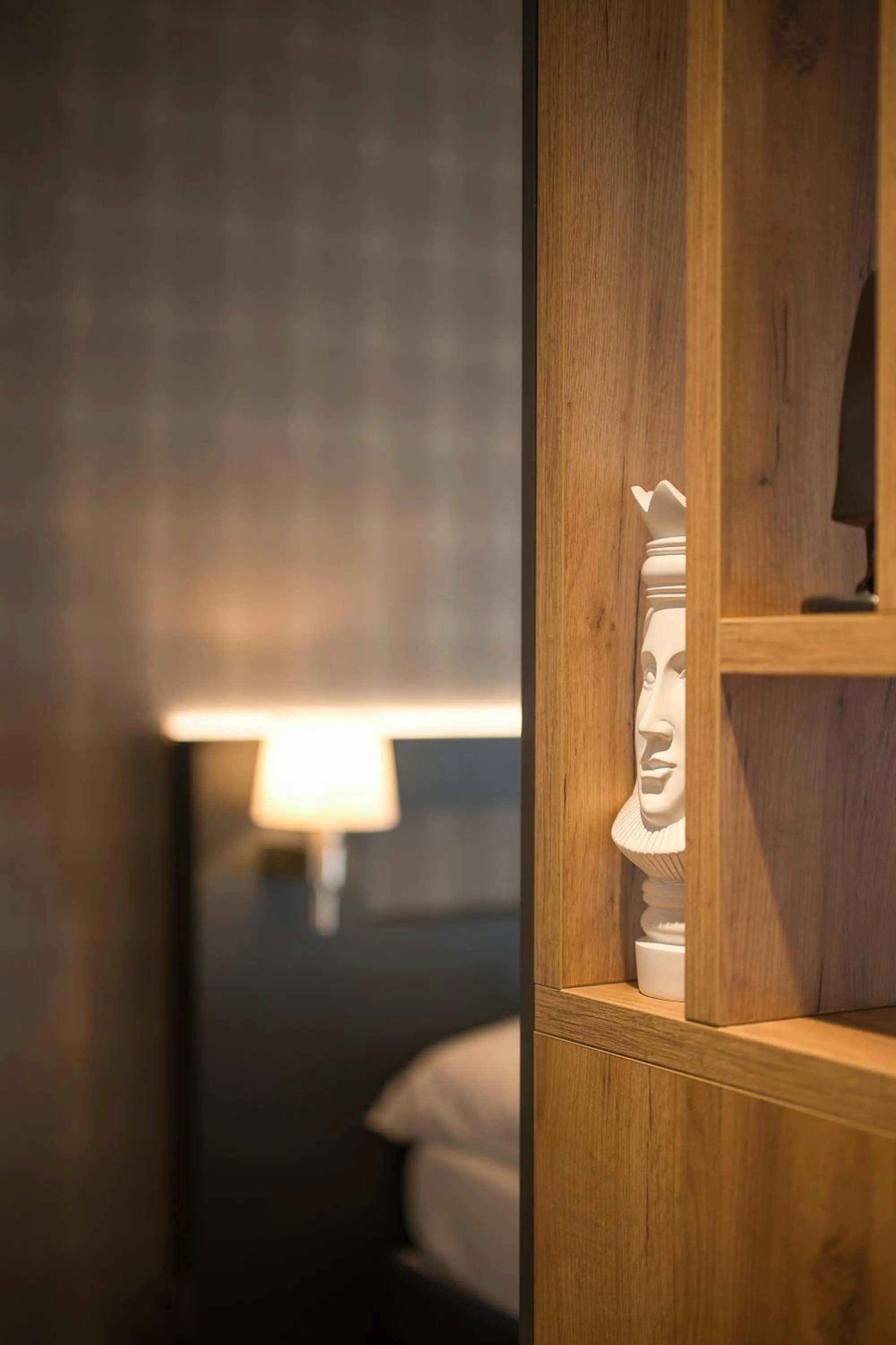 Decorative detail, Bed in Alp Art Hotel Monthey