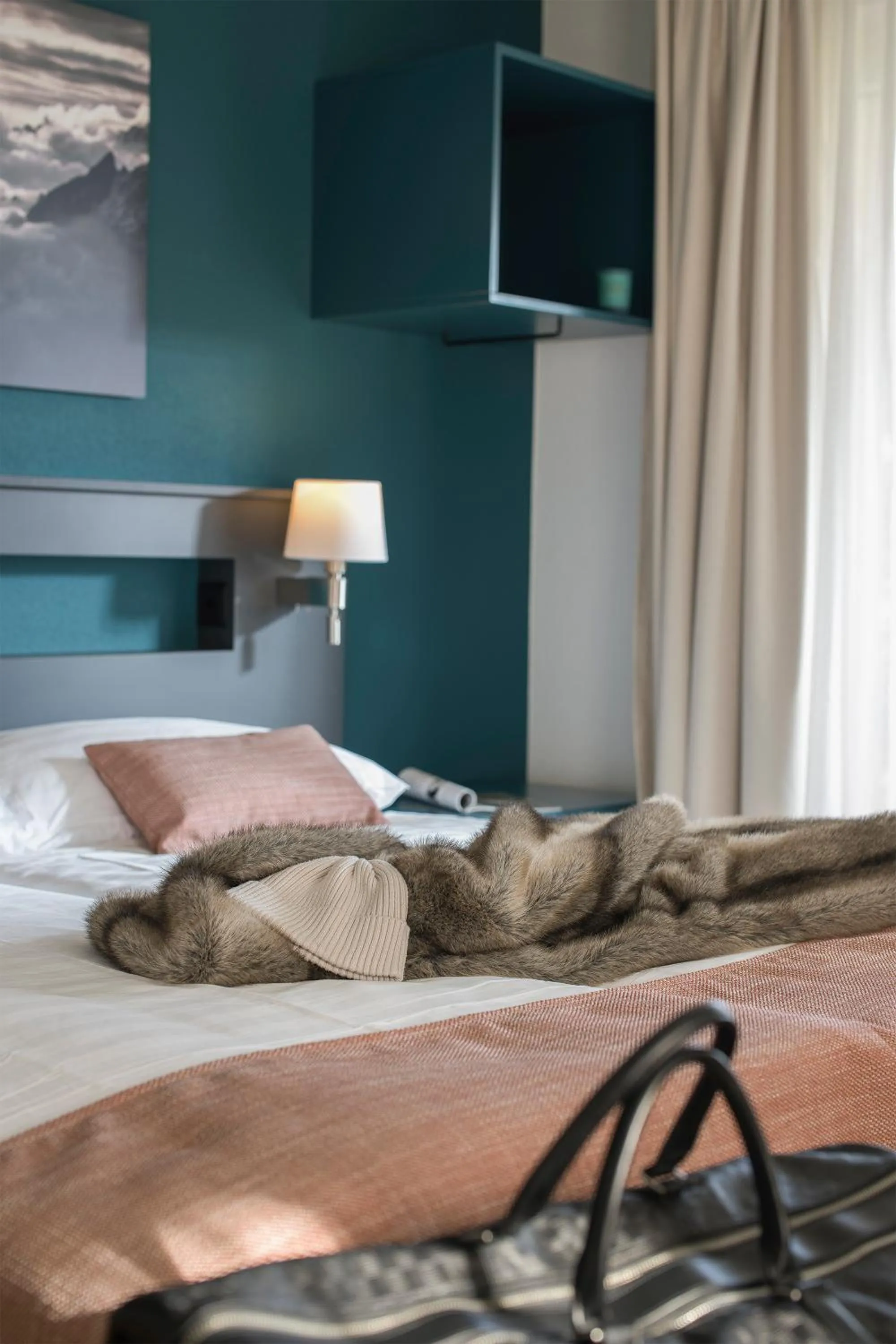 Bedroom, Bed in Alp Art Hotel Monthey