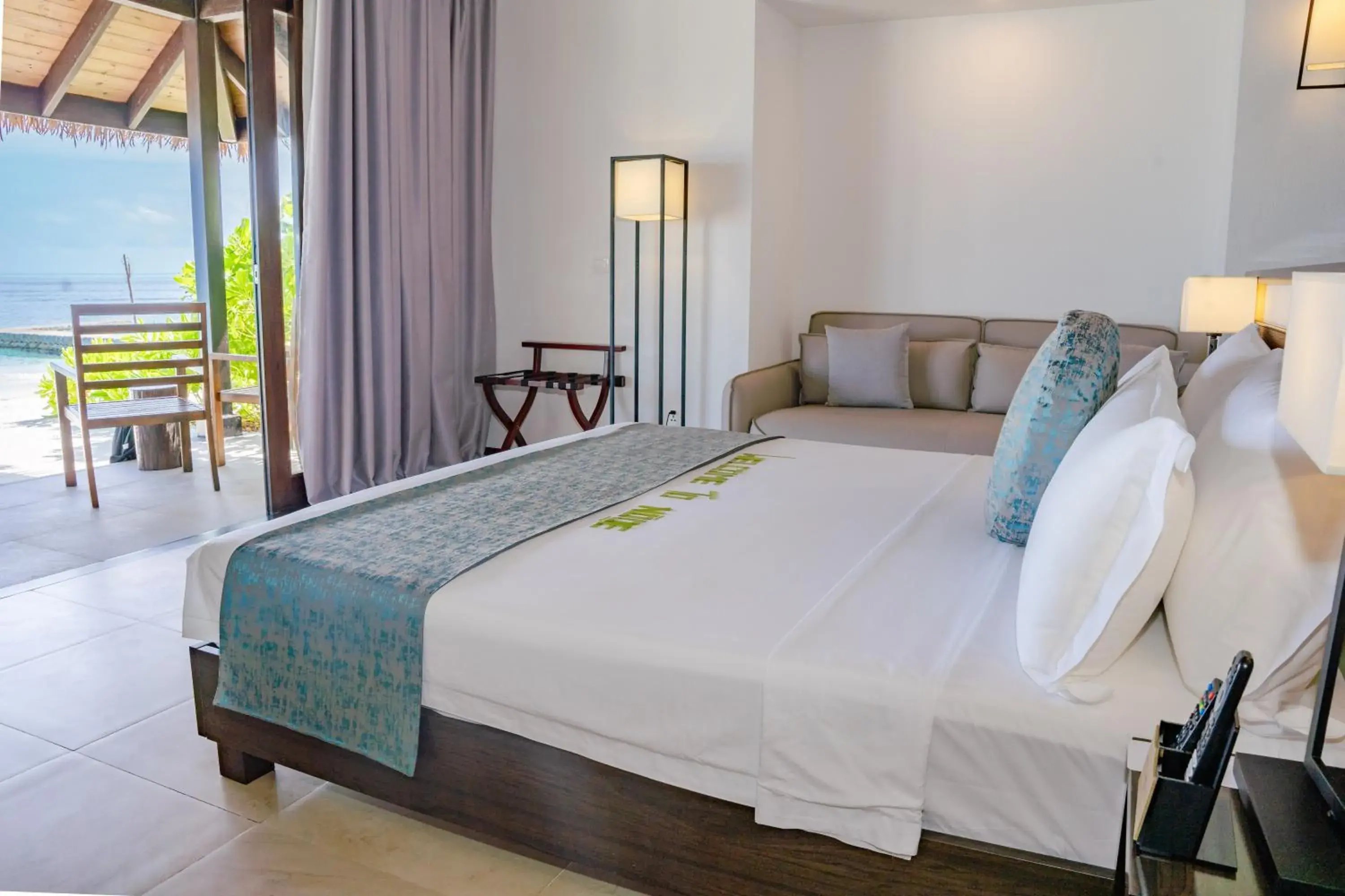Bedroom, Bed in NOOE Maldives Kunaavashi - Stay 5 nights or more and get Free Speed Boat Transfers - Valid for stays till 30th September 2025 Bedroom, Bed in NOOE Maldives Kunaavashi - Stay 5 nights or more and get Free Speed Boat Transfers - Valid for stays till 30th September 2025