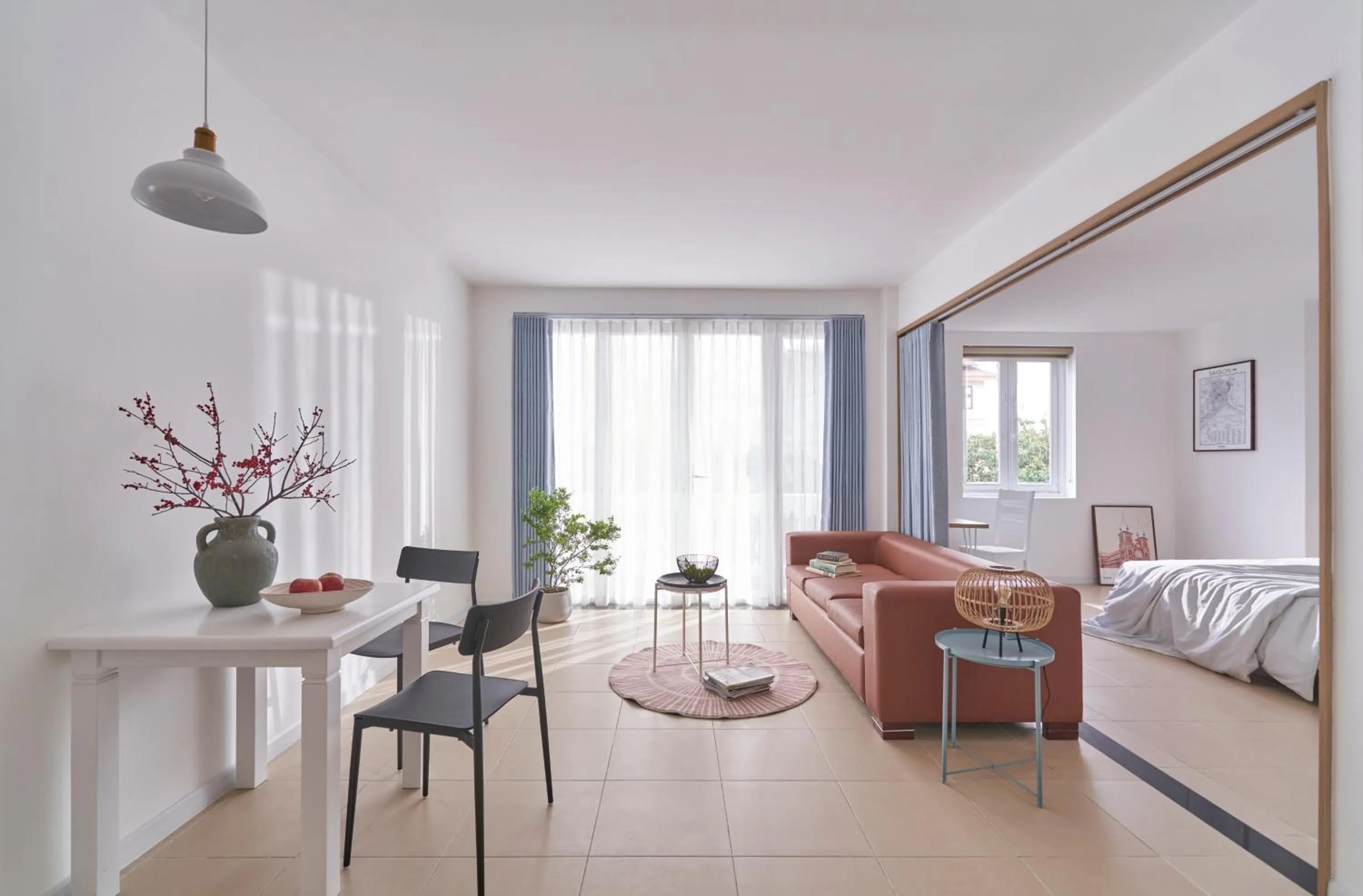 Living room, Bed in M Village Living Nguyễn Văn Hưởng