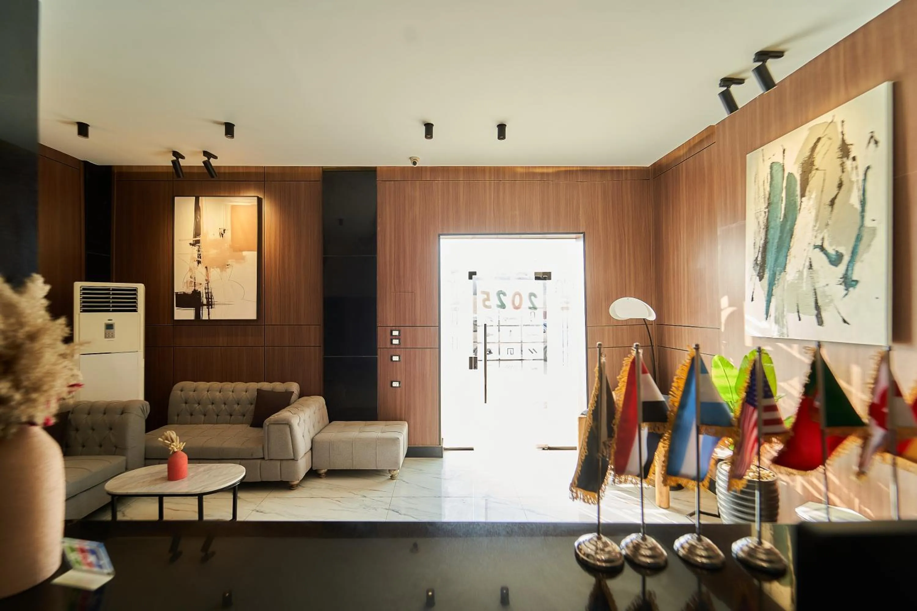 Lobby or reception in PANORAMA view pyramids