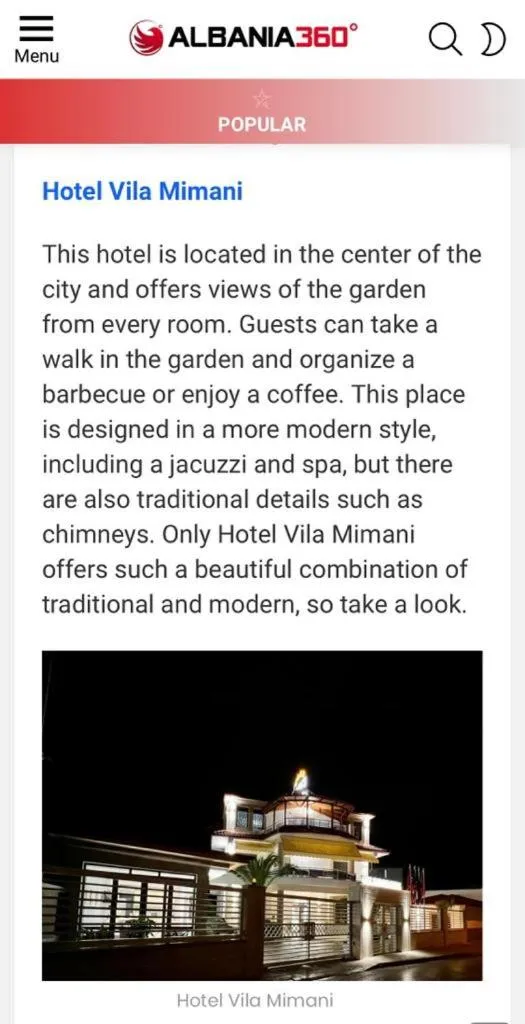 Text overlay in Hotel Mimani