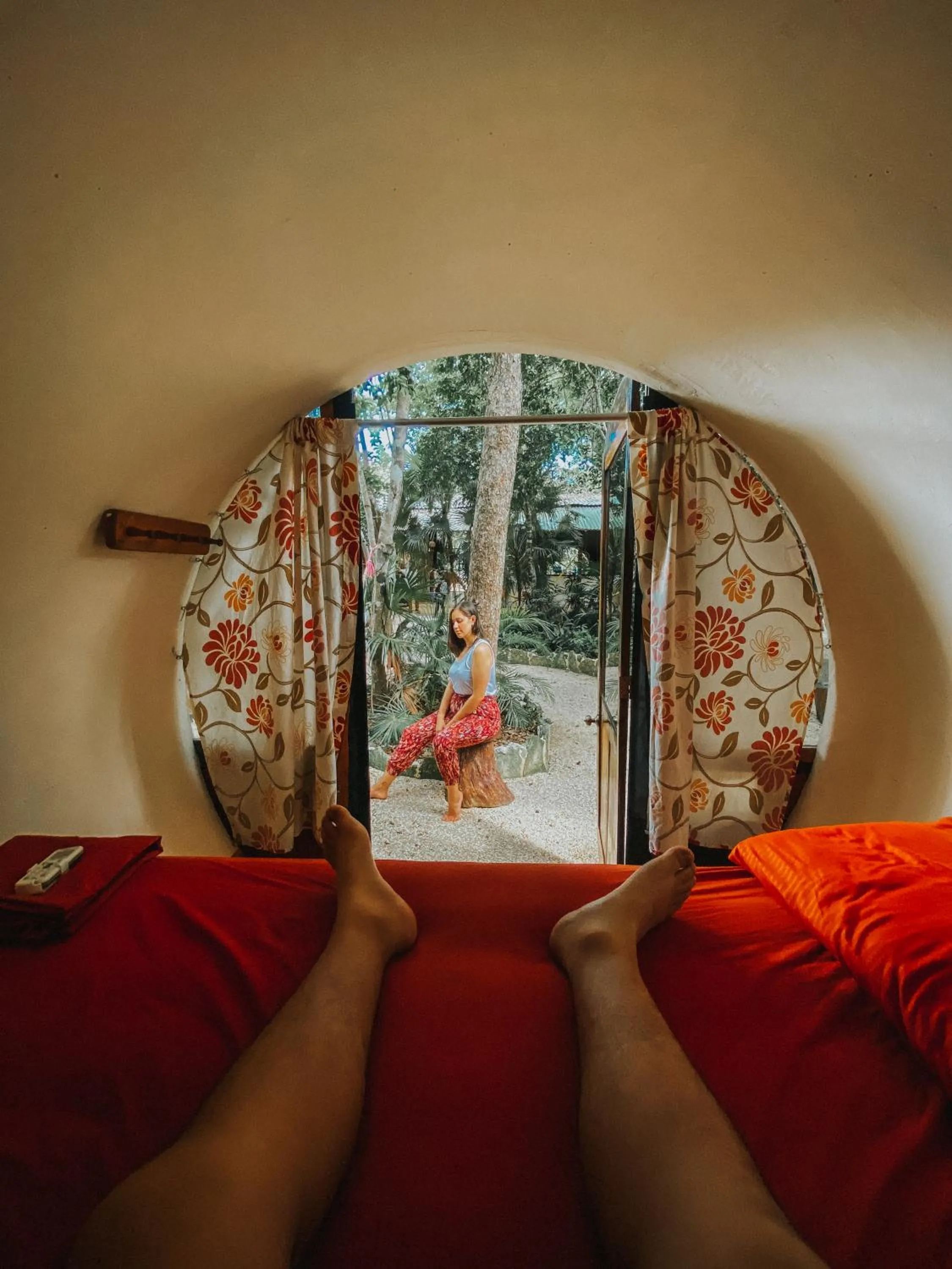 View (from property/room), Bed in Tubo Tulum Hostel