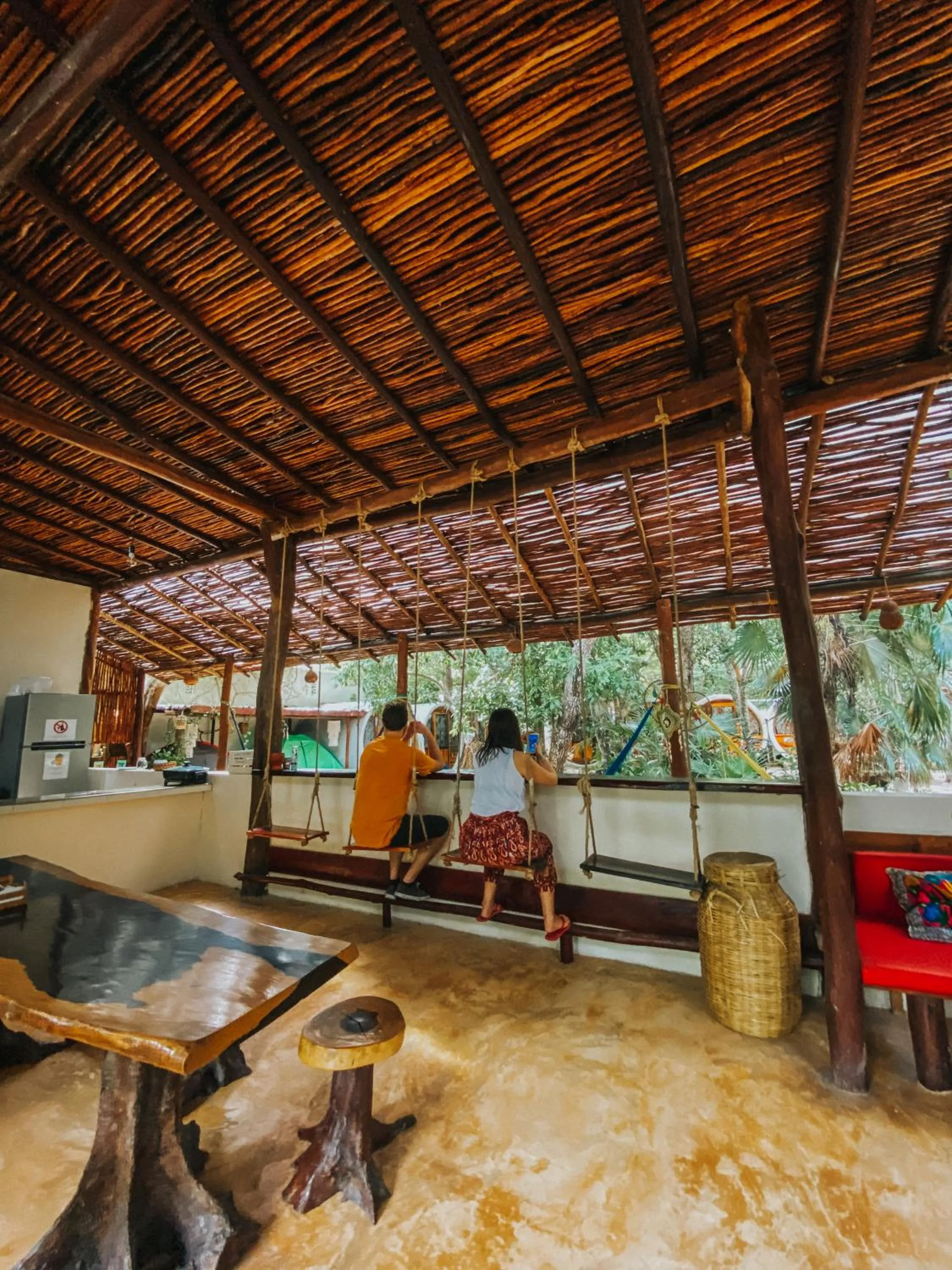 Dining area in Tubo Tulum Hostel