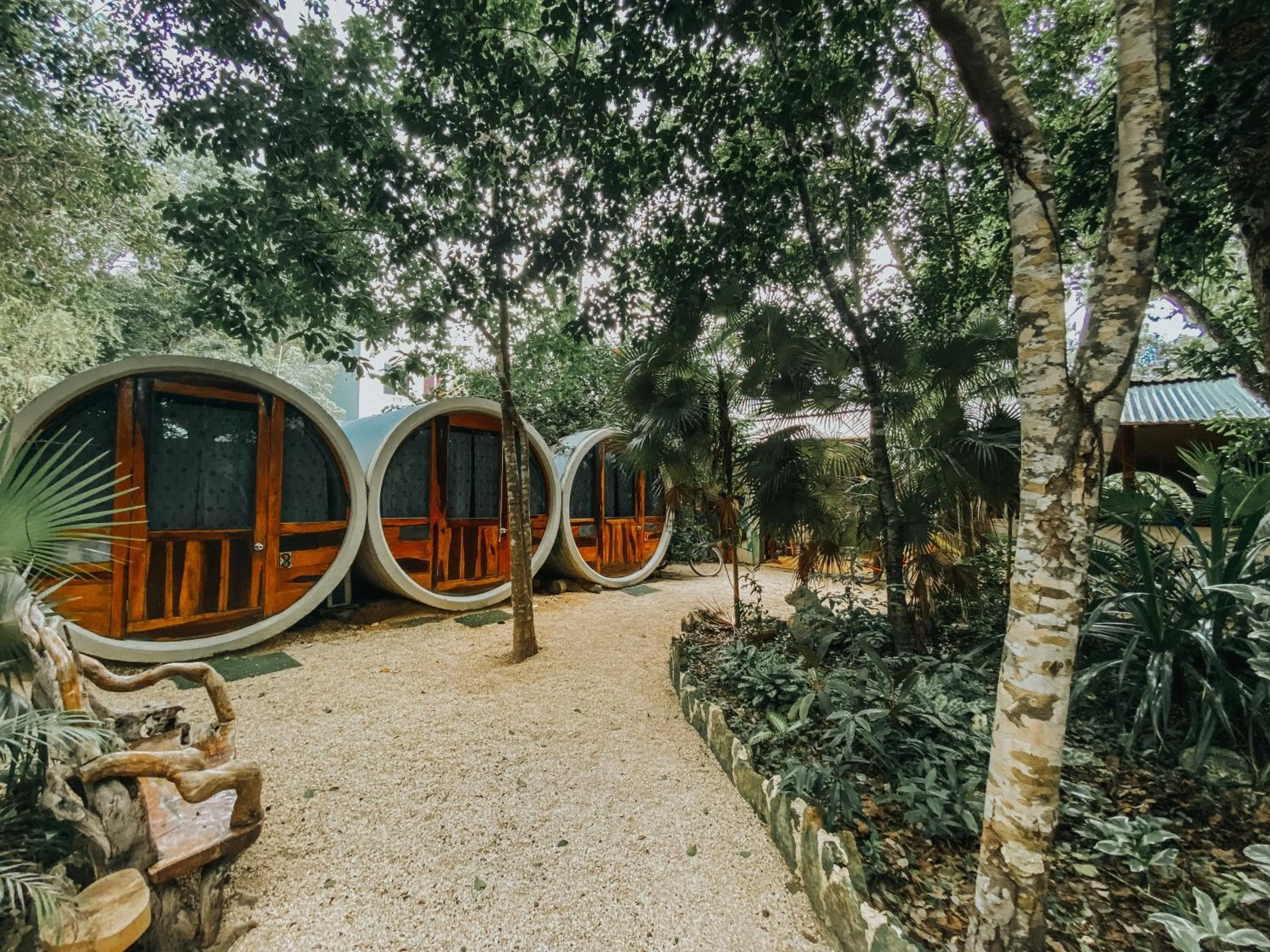 Patio in Tubo Tulum Hostel