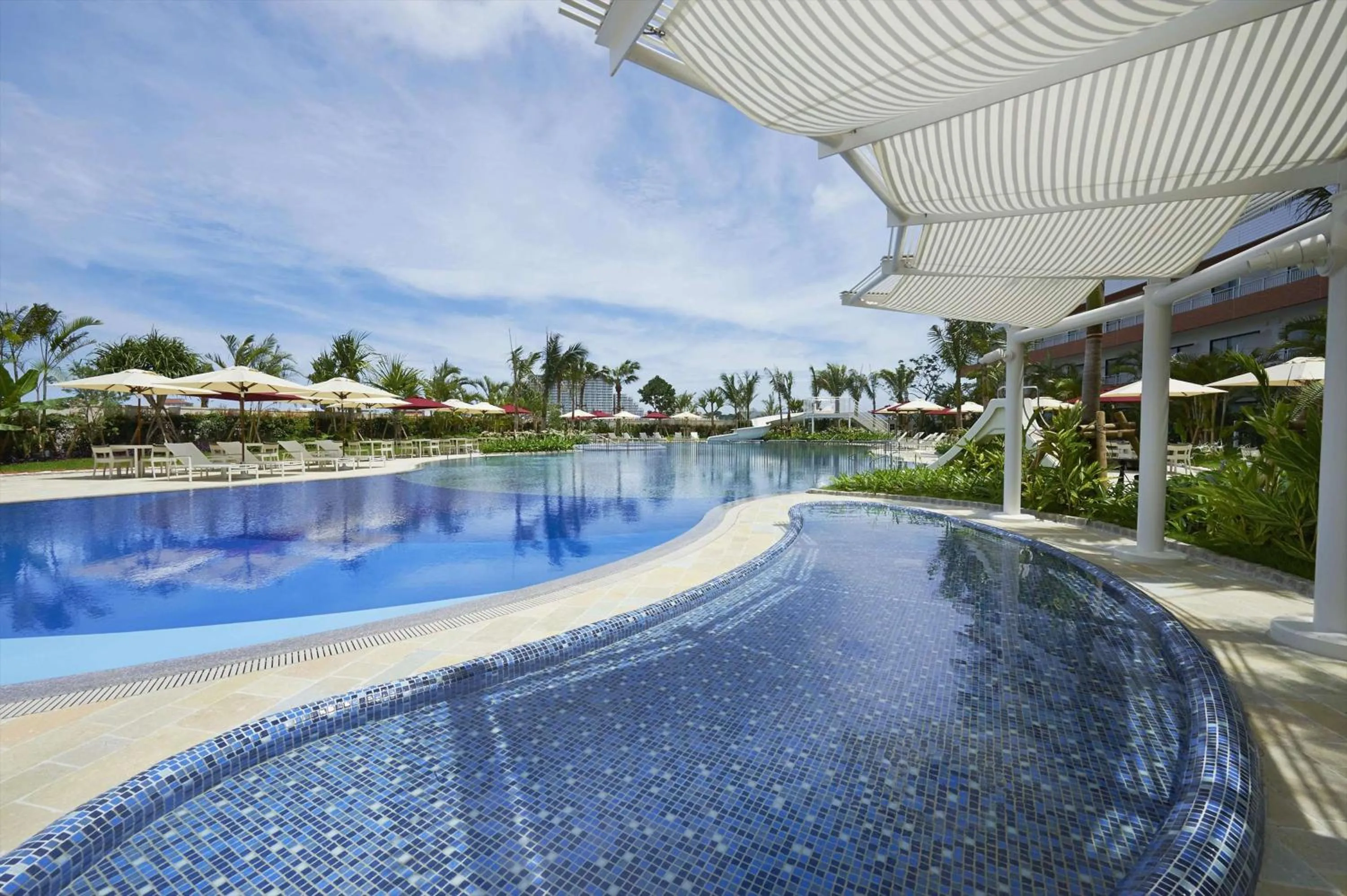 Pool view in Hilton Okinawa Chatan Resort