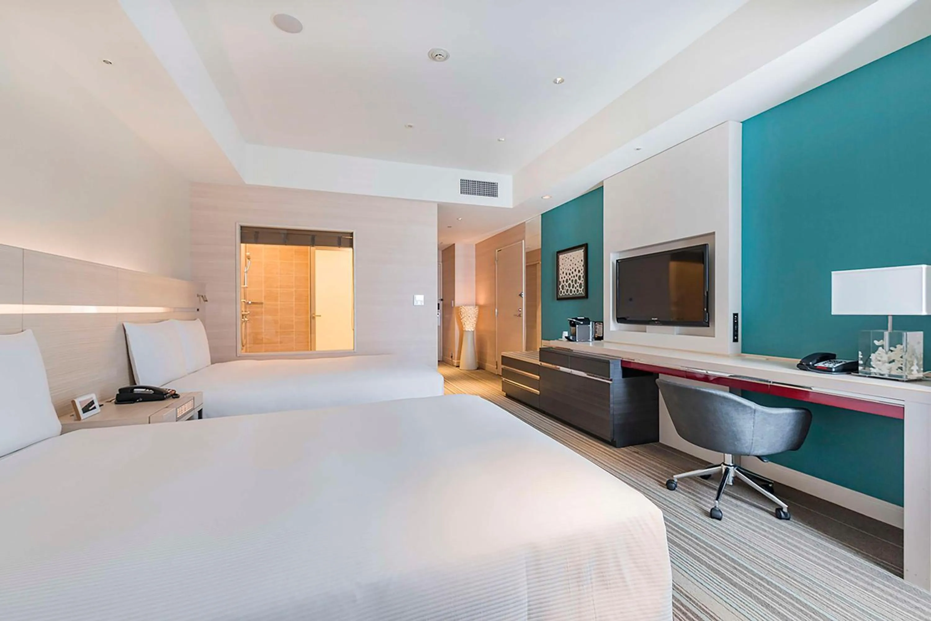 Bed in Hilton Okinawa Chatan Resort