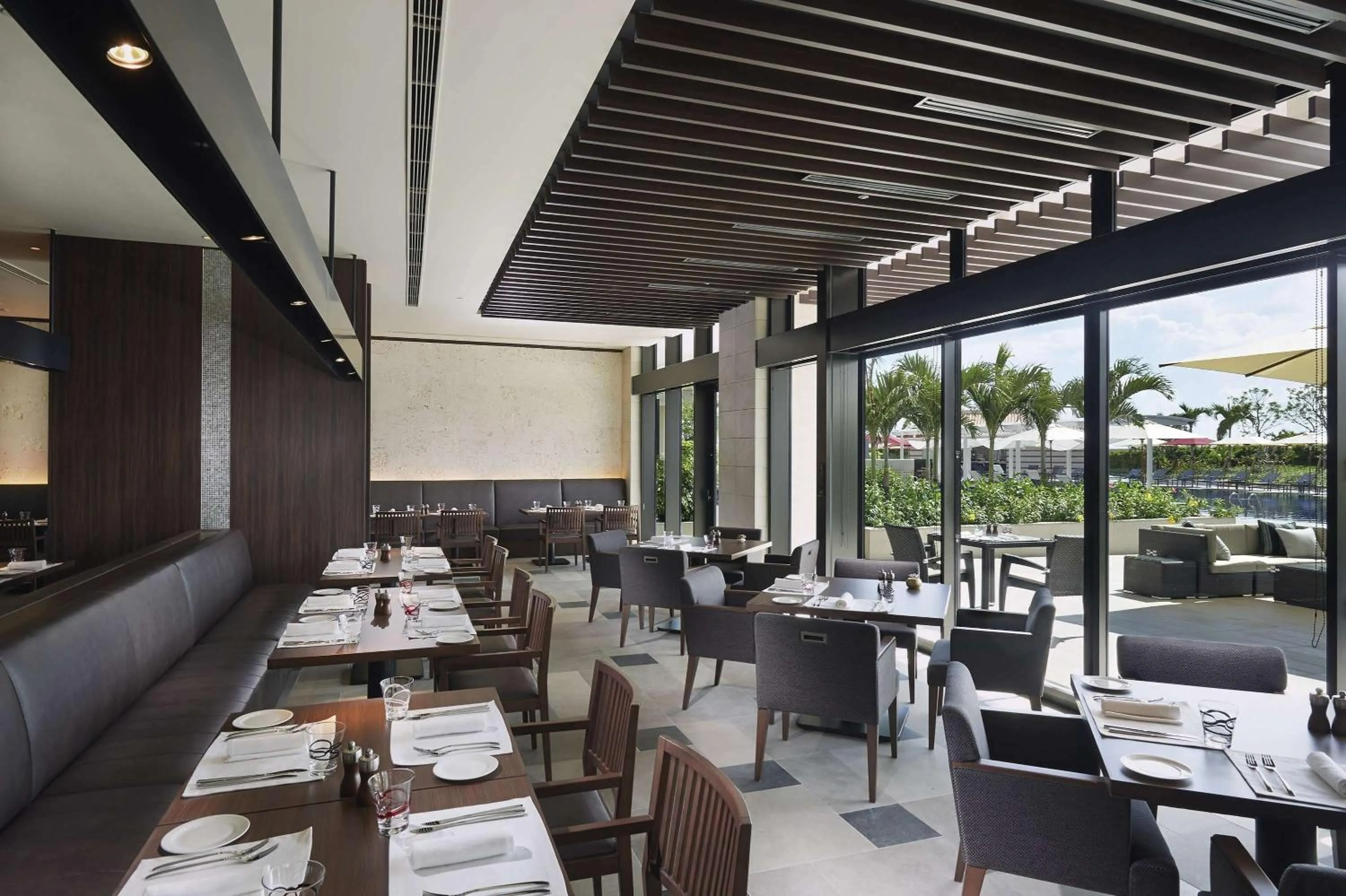 Dining area in Hilton Okinawa Chatan Resort